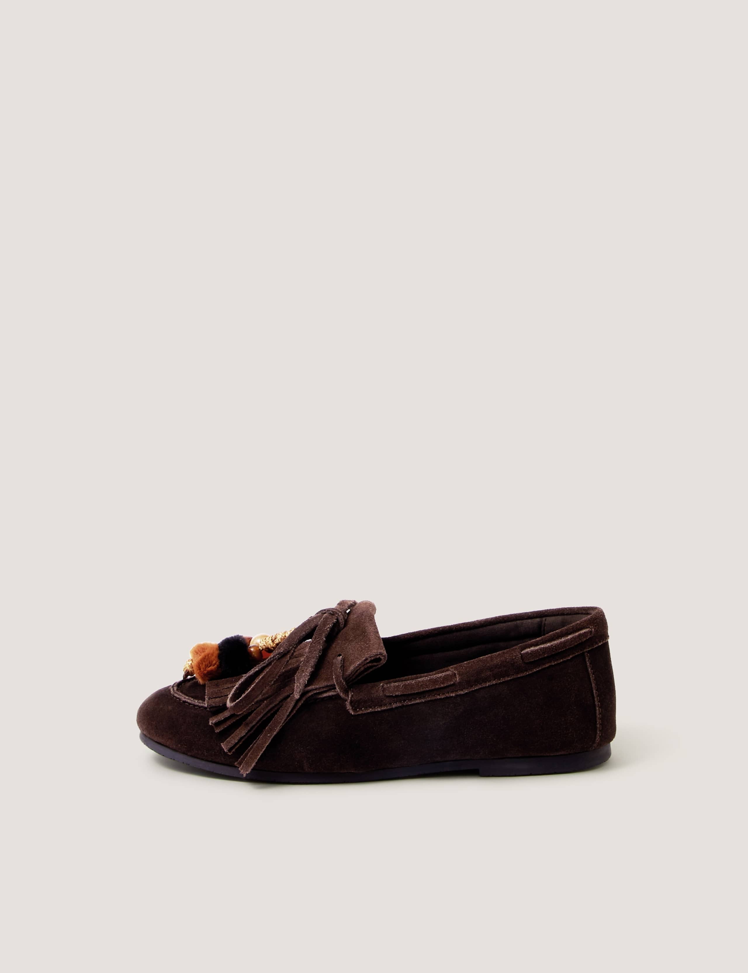 Suede Slip On Tassel Flat Loafers 1 of 3