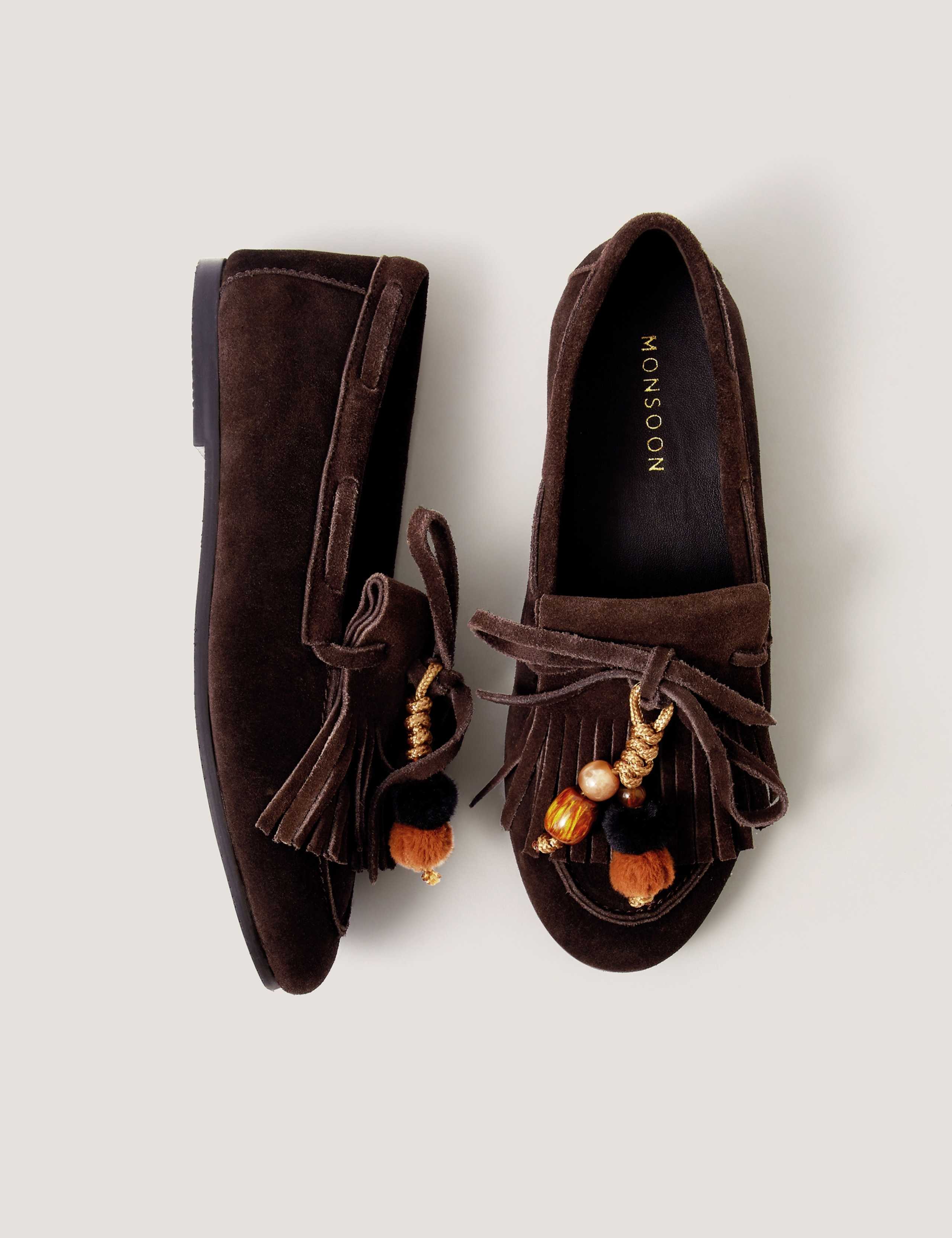 Suede Slip On Tassel Flat Loafers 2 of 3