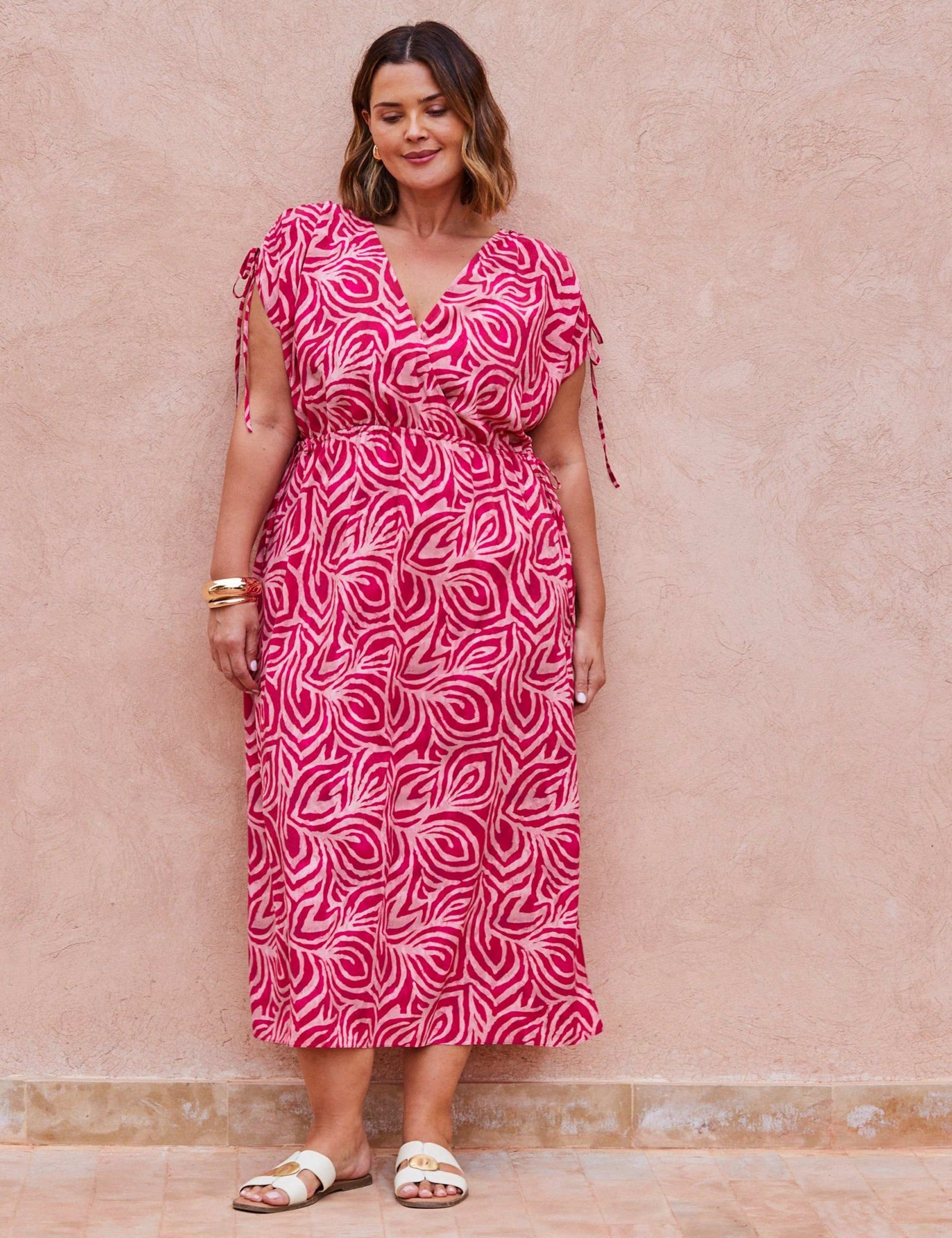 Printed Midi Wrap Dress 4 of 4