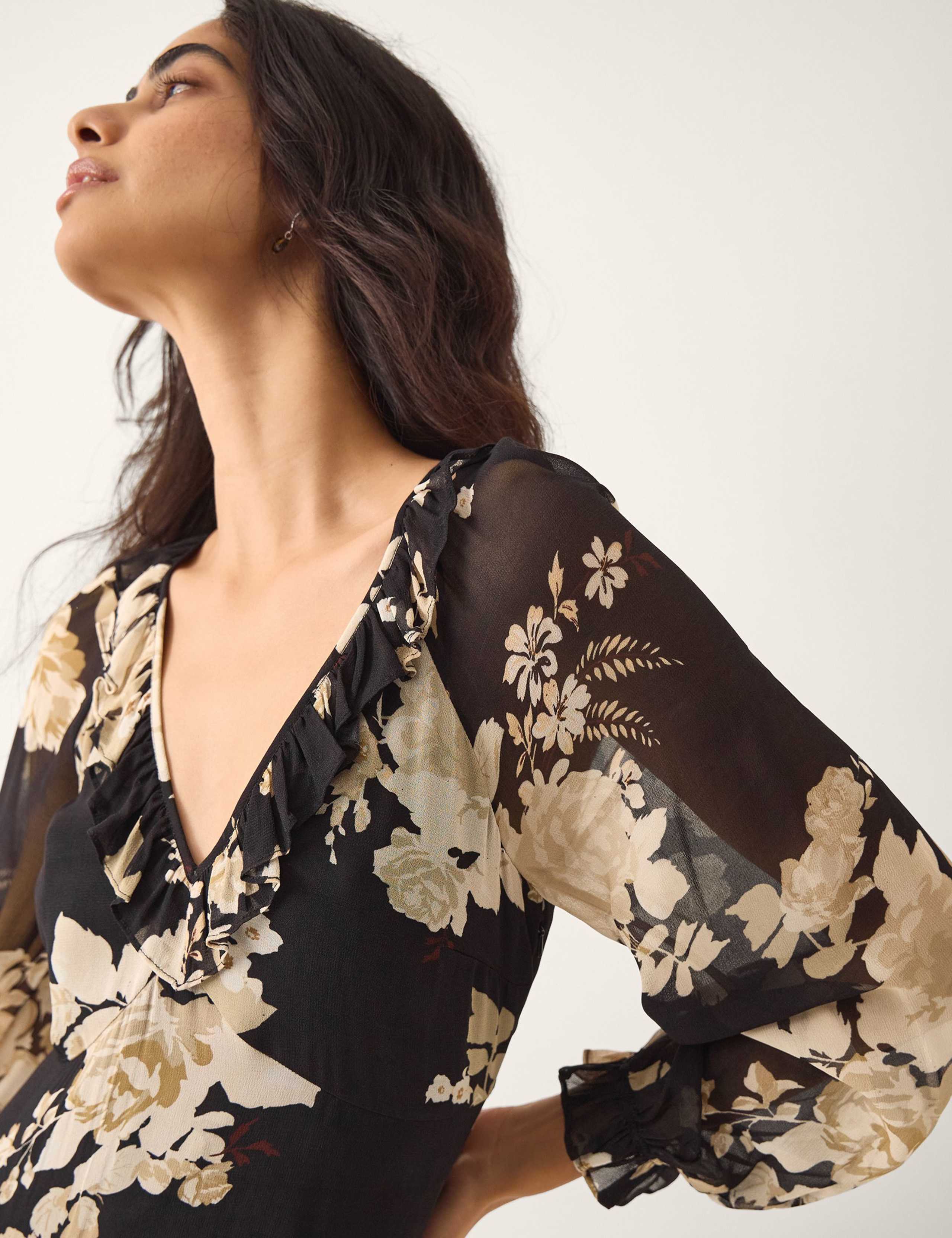 Floral V-Neck Ruffle Maxi Dress 5 of 5
