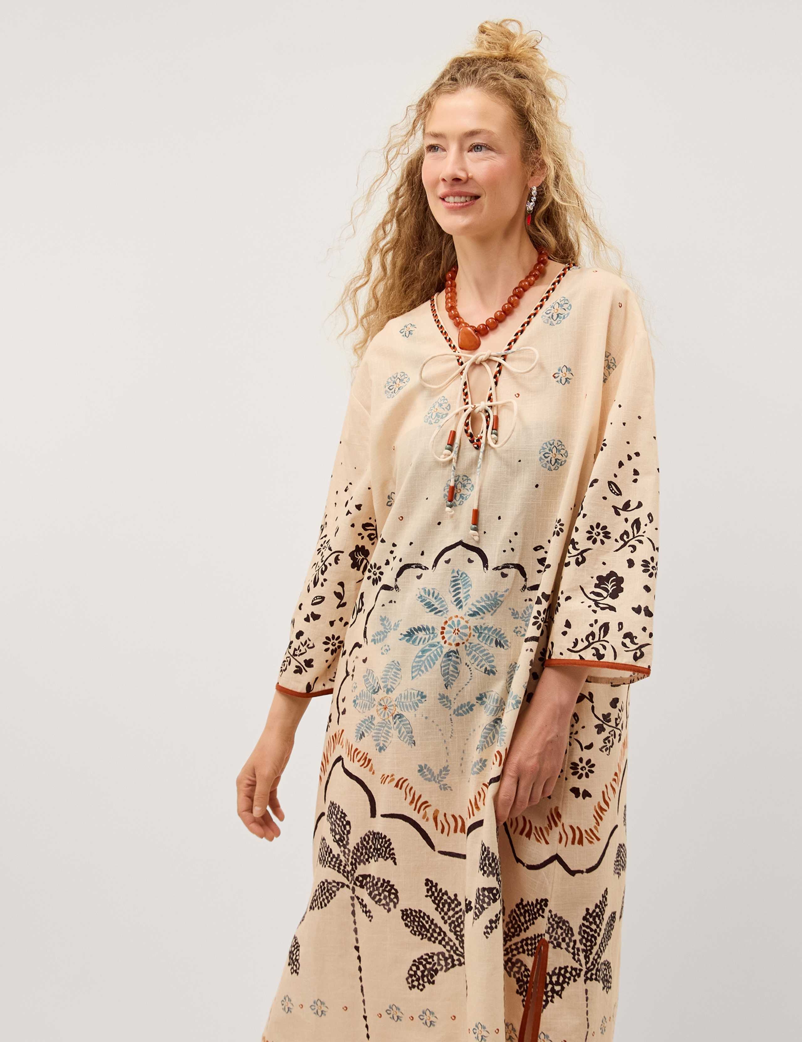 Pure Cotton Printed Beach Cover Up Kaftan 3 of 5
