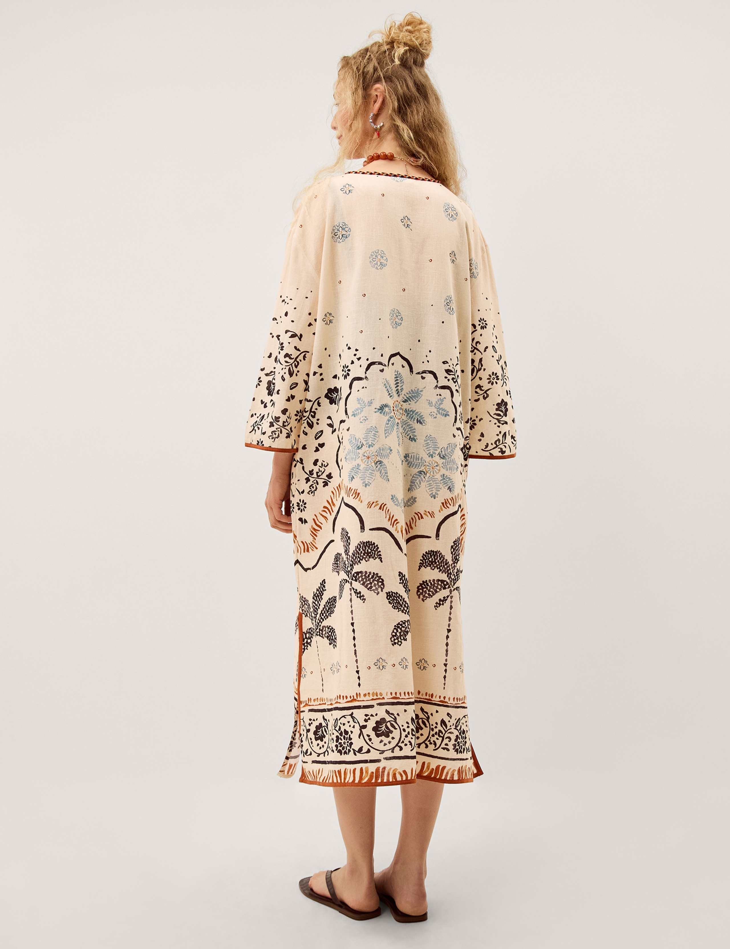 Pure Cotton Printed Beach Cover Up Kaftan 4 of 5