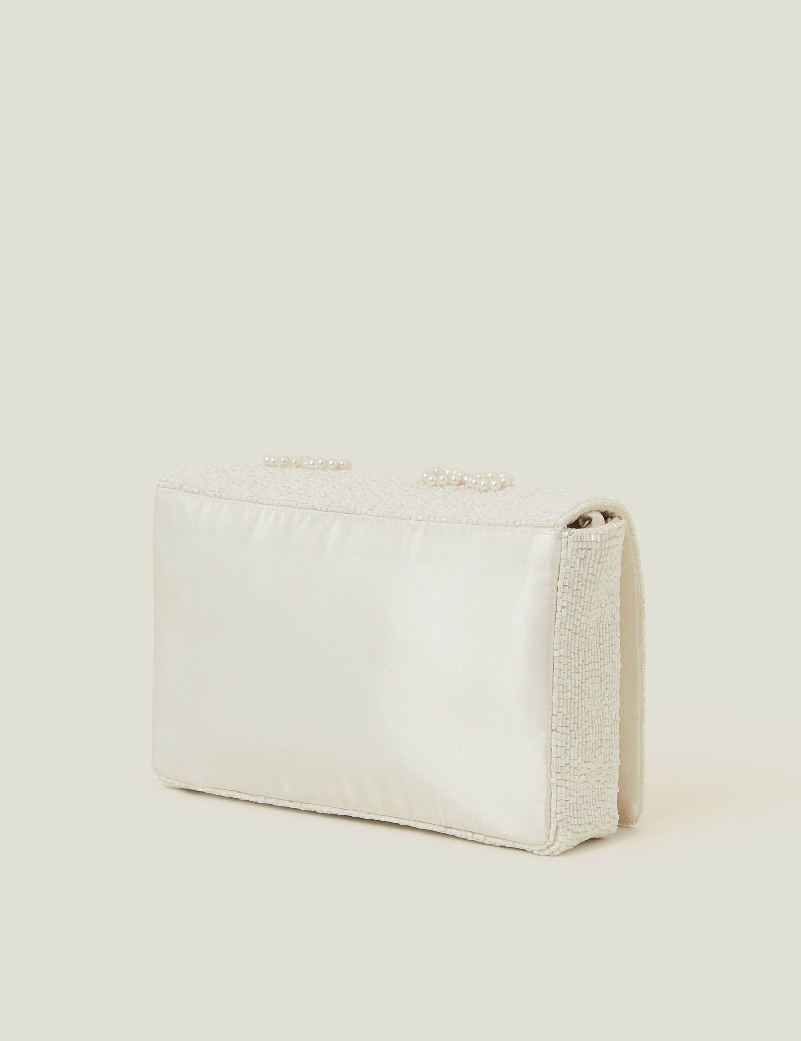 Beaded Pearl Bow Bridal Clutch Bag 3 of 5