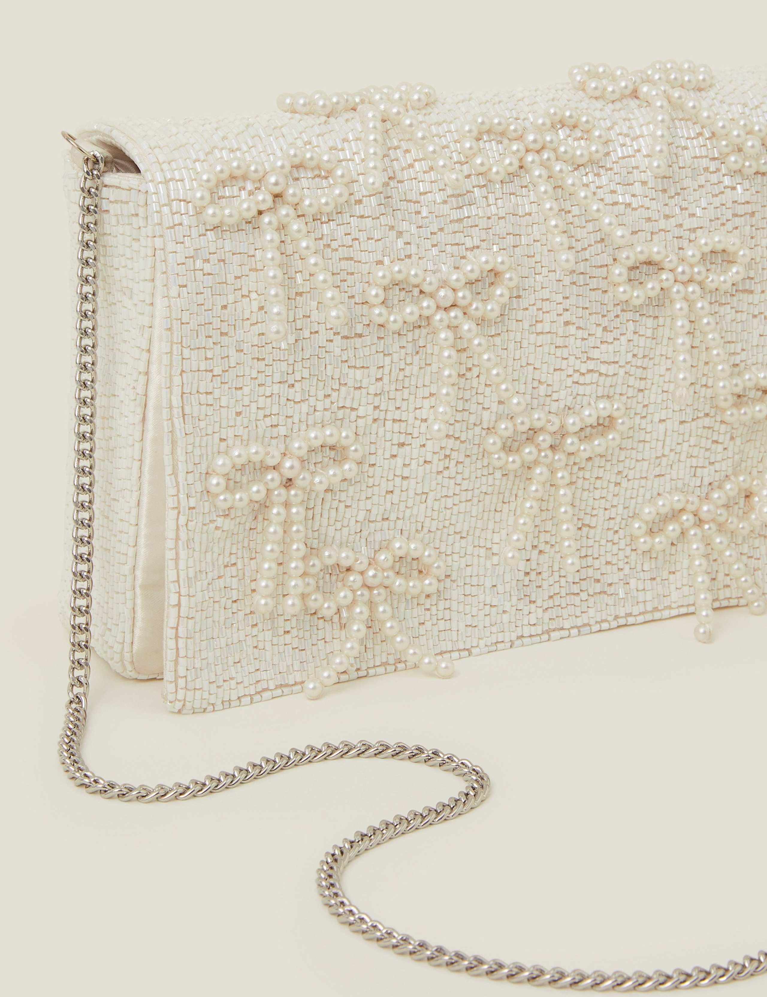 Beaded Pearl Bow Bridal Clutch Bag 4 of 5