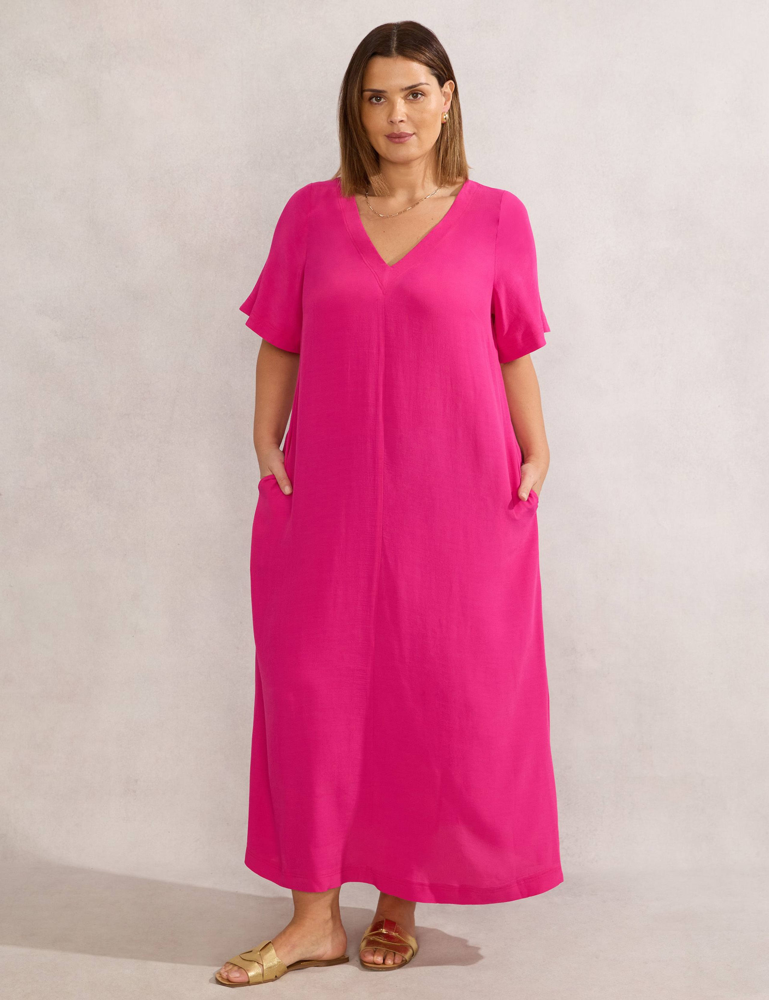 V-Neck Midaxi Tea Dress 2 of 4