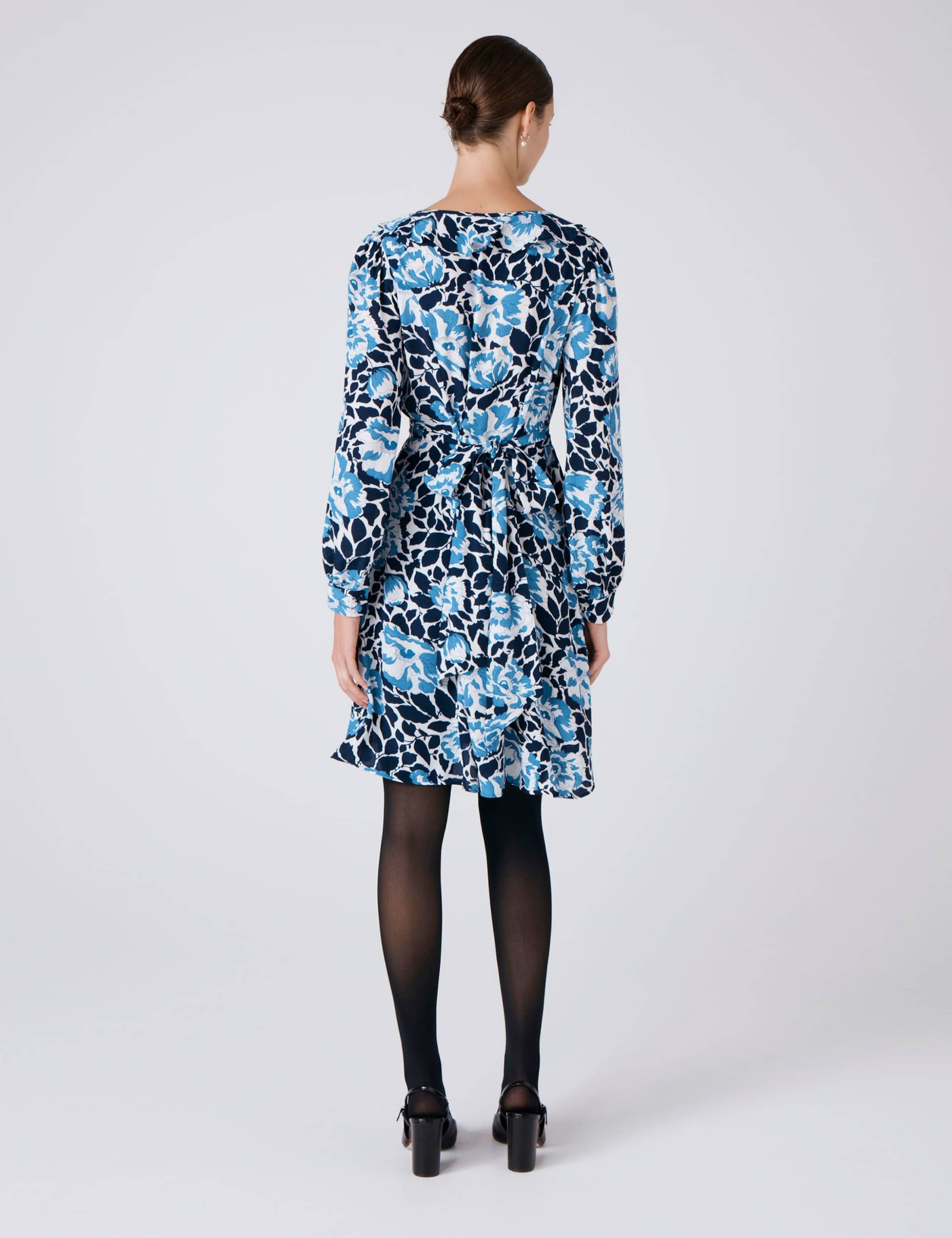 Crepe Floral V-Neck Mini Skater Dress 3 of 5