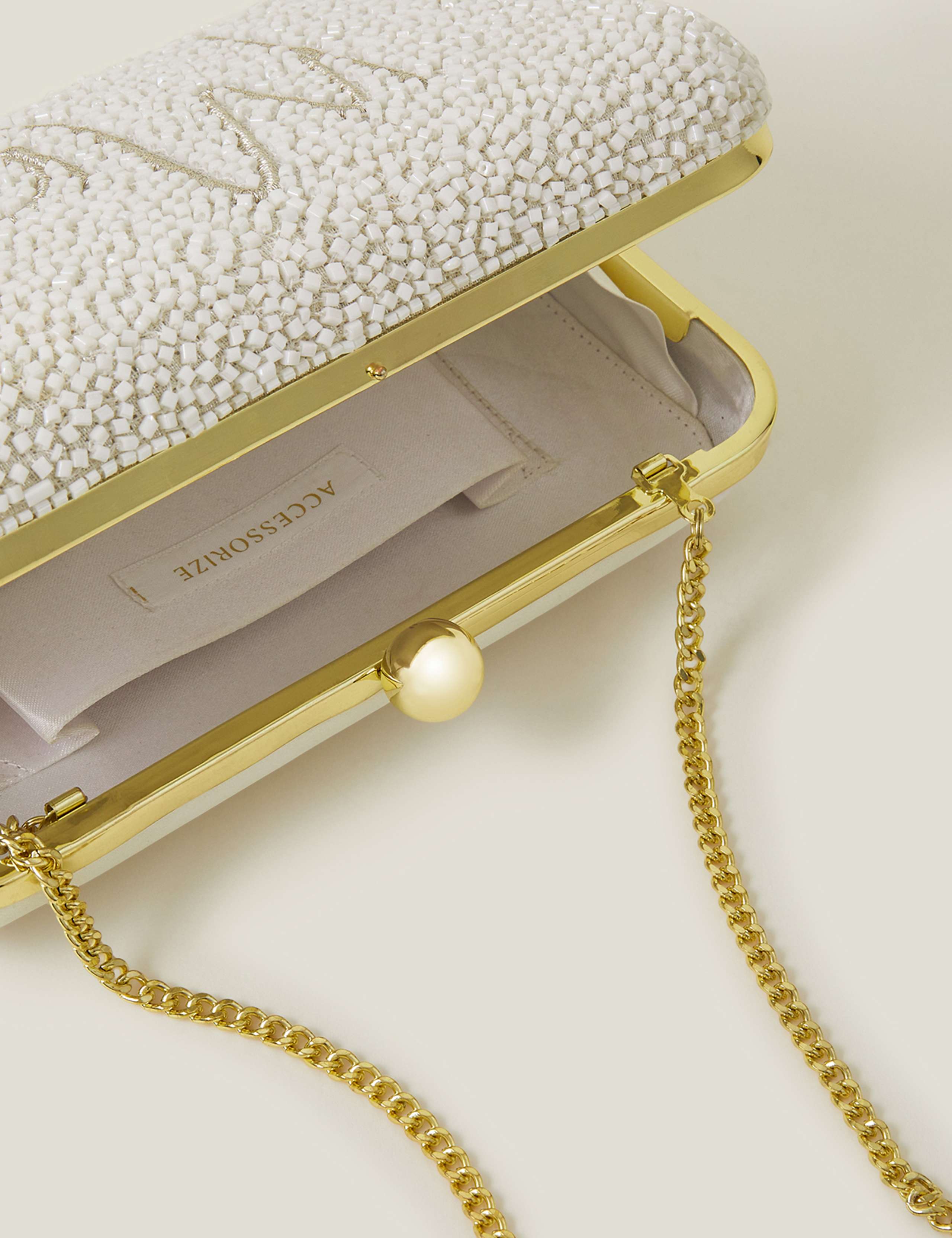 Beaded Mrs Embroidery Bridal Clutch Bag 4 of 4