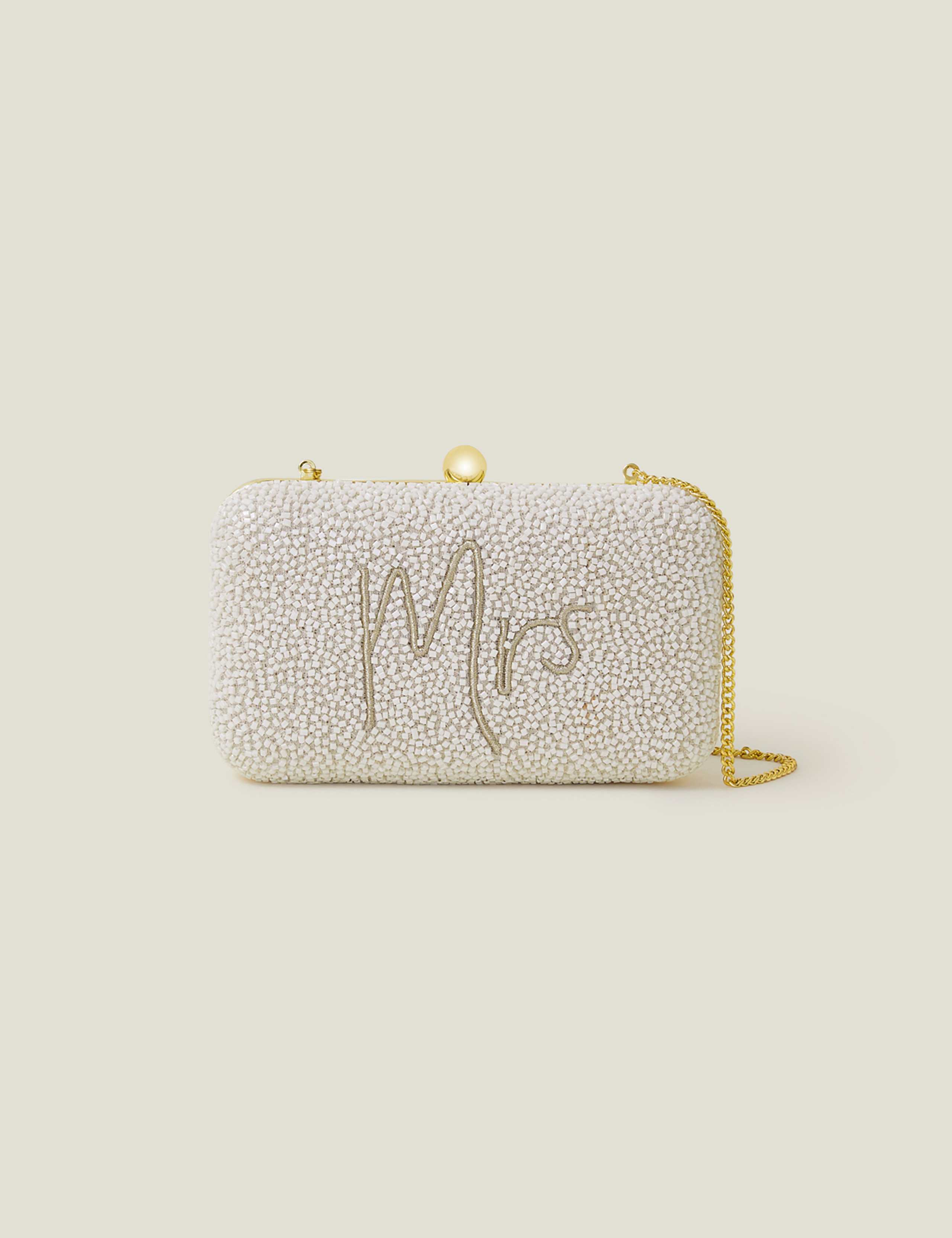 Beaded Mrs Embroidery Bridal Clutch Bag 2 of 4