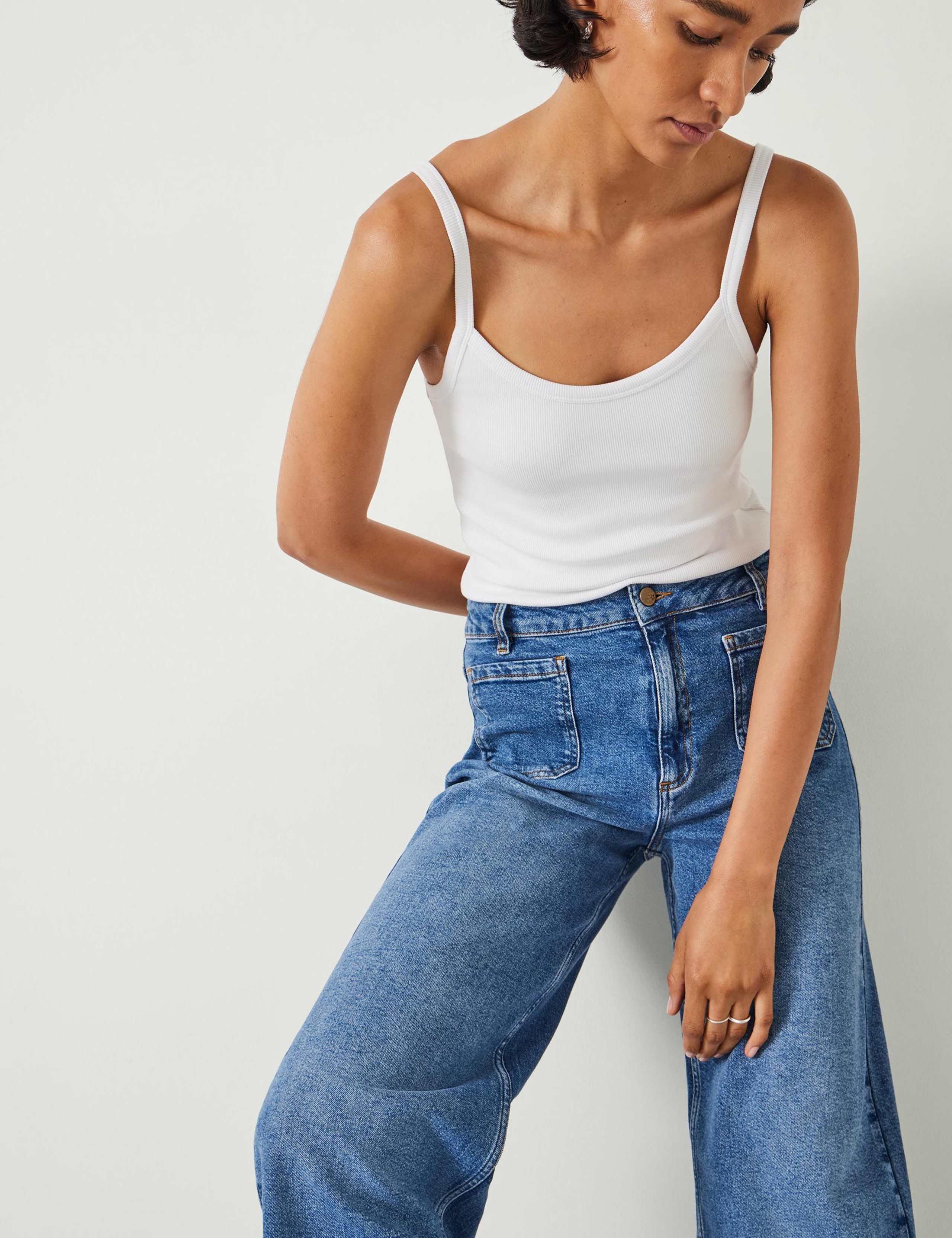 Mid Rise Patch Pocket Wide Leg Jeans 5 of 5