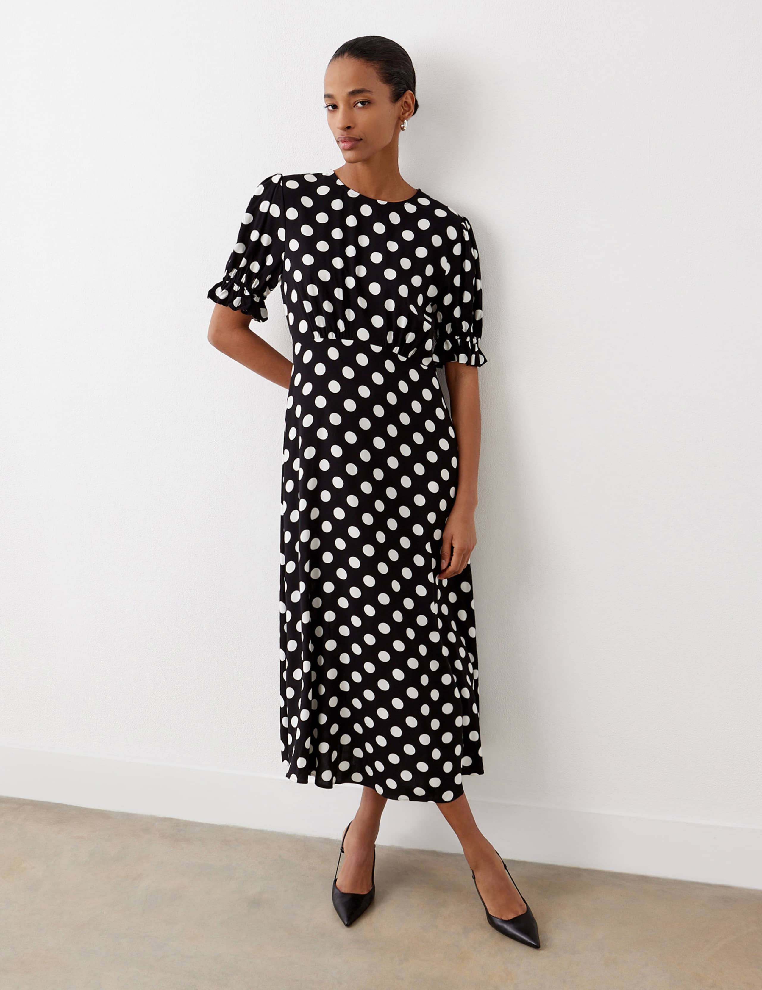 Polka Dot Midi Tea Dress 3 of 4