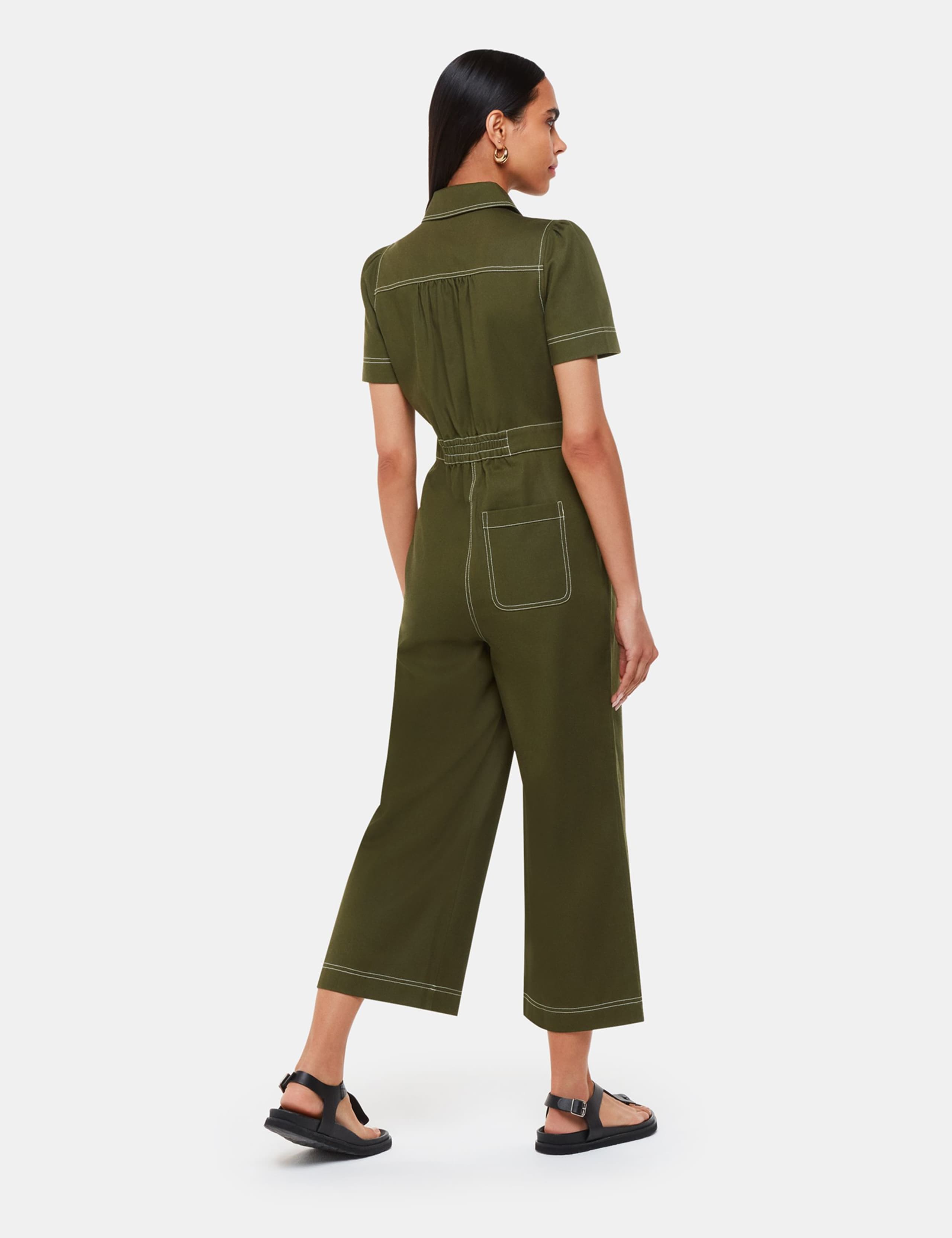Lyocell Rich Short Sleeve Utility Jumpsuit 3 of 4