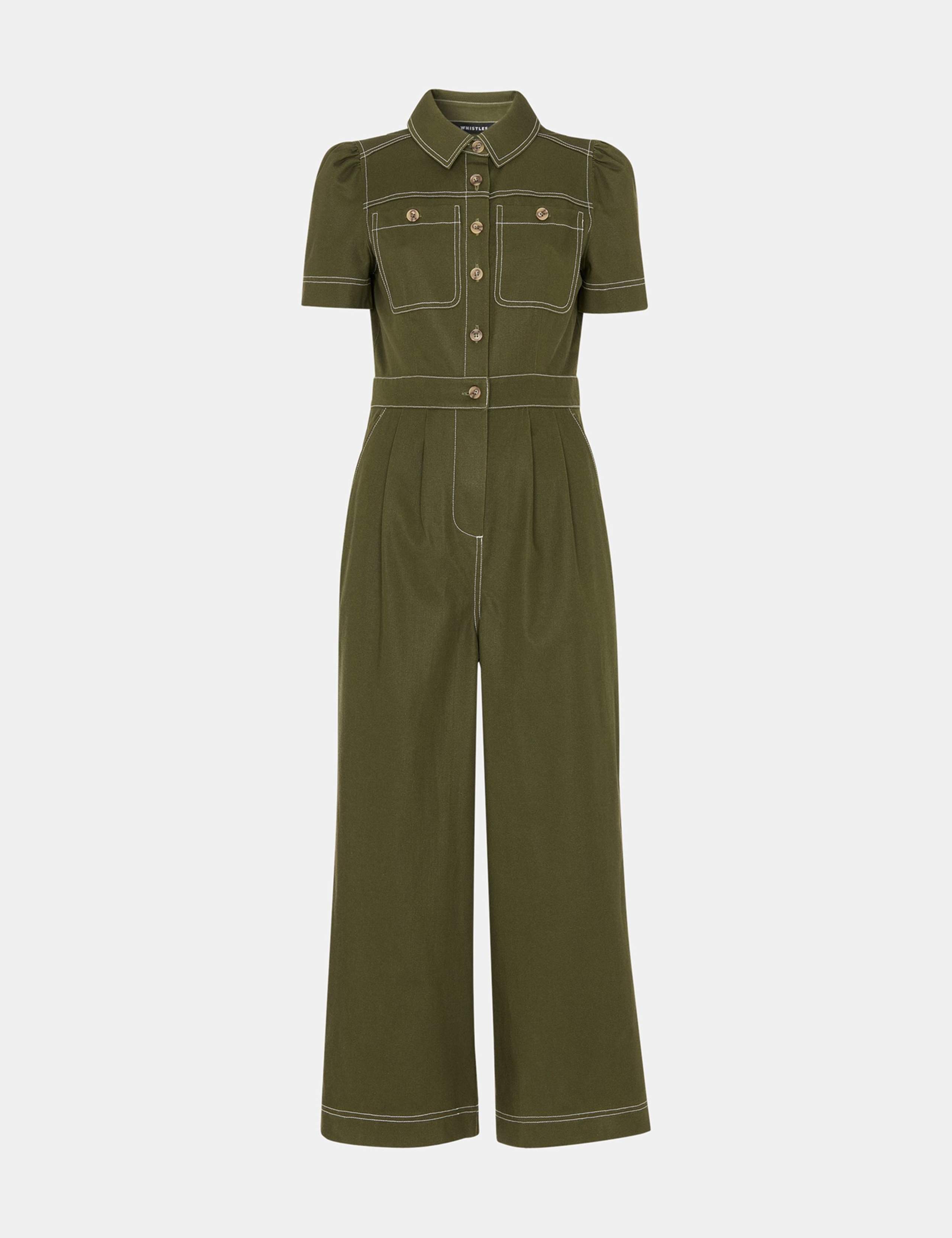 Lyocell Rich Short Sleeve Utility Jumpsuit 2 of 4