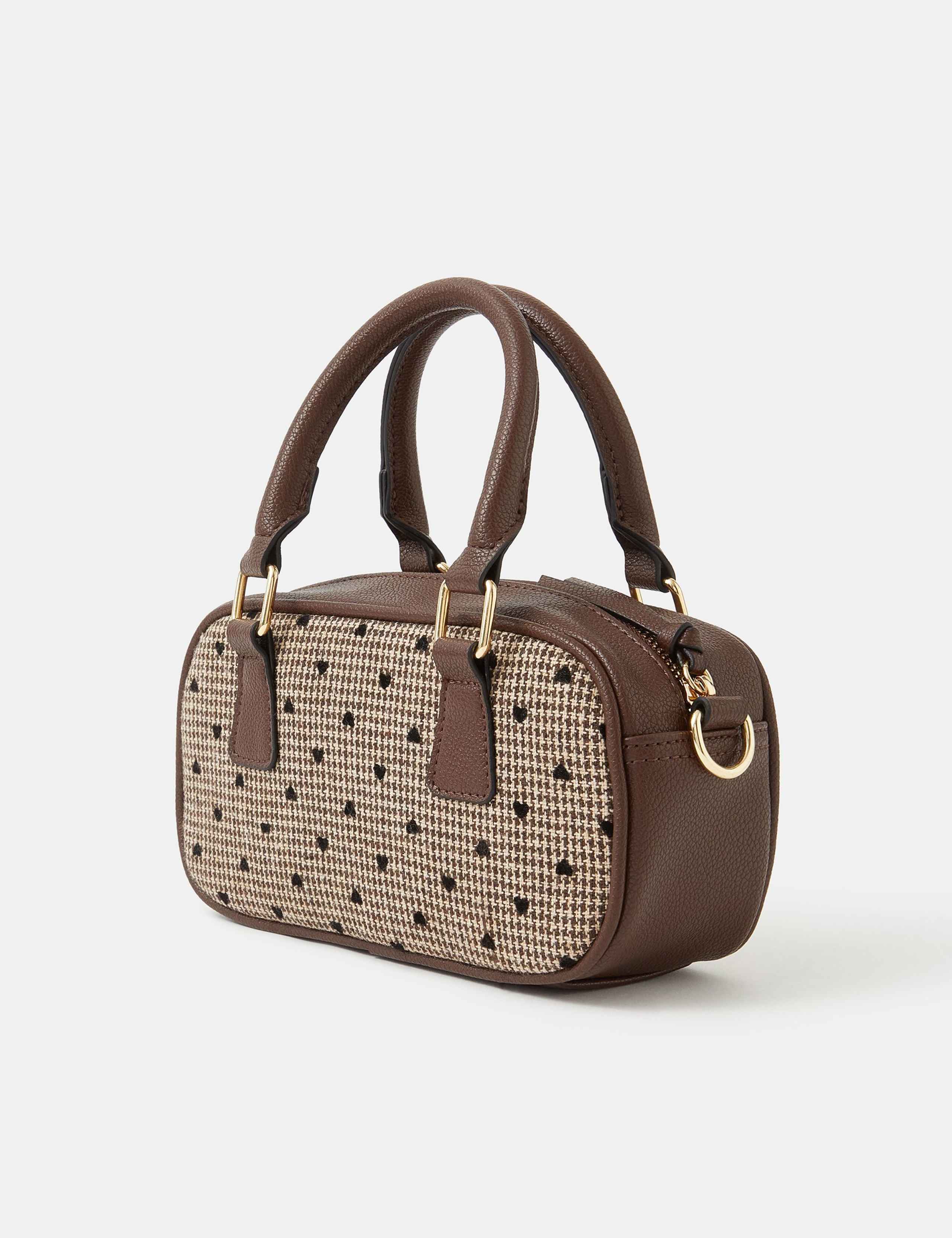 Tweed Heart Print Cross Body Bowler Bag 2 of 4
