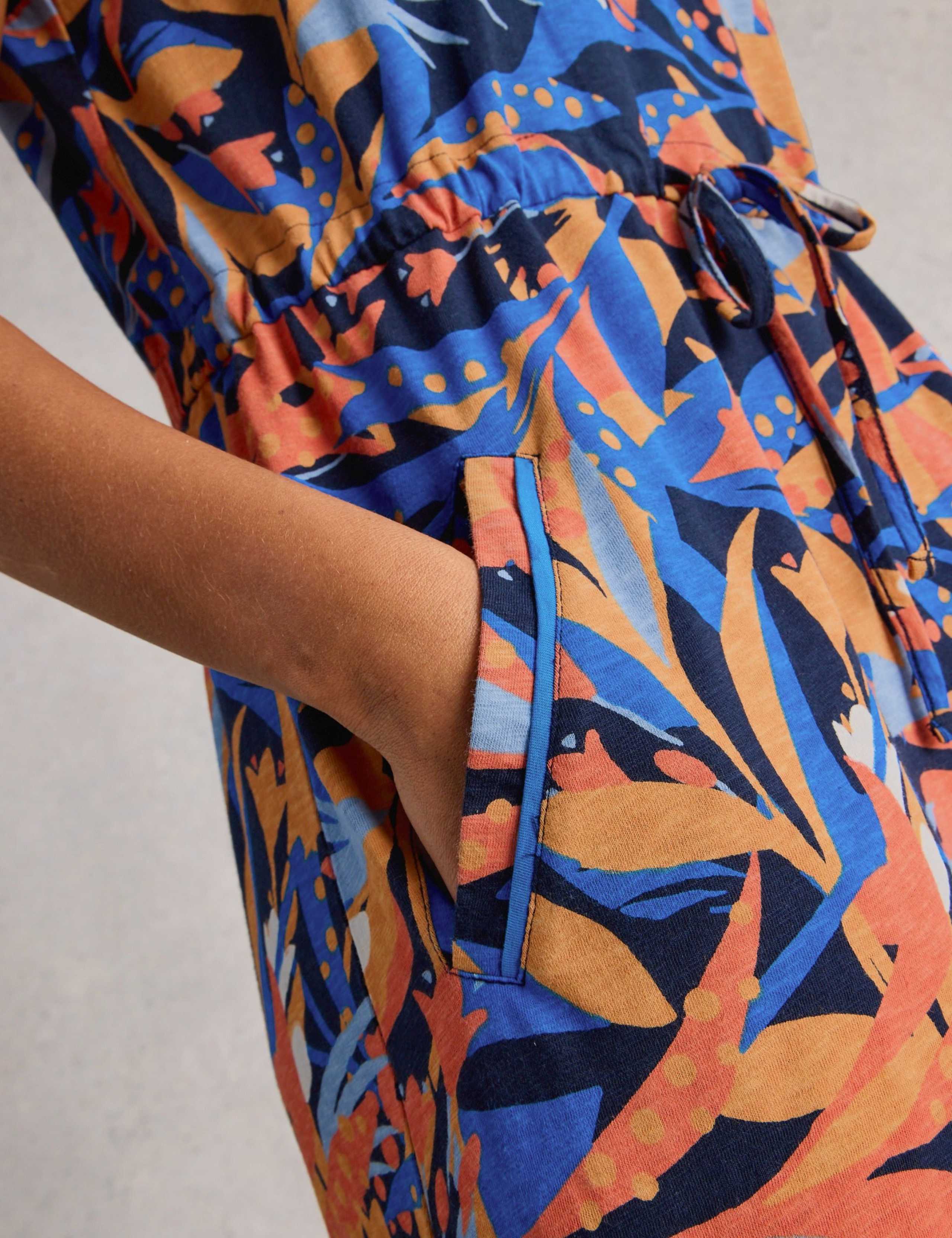 Pure Cotton Jersey V-Neck Midi Dress 5 of 6