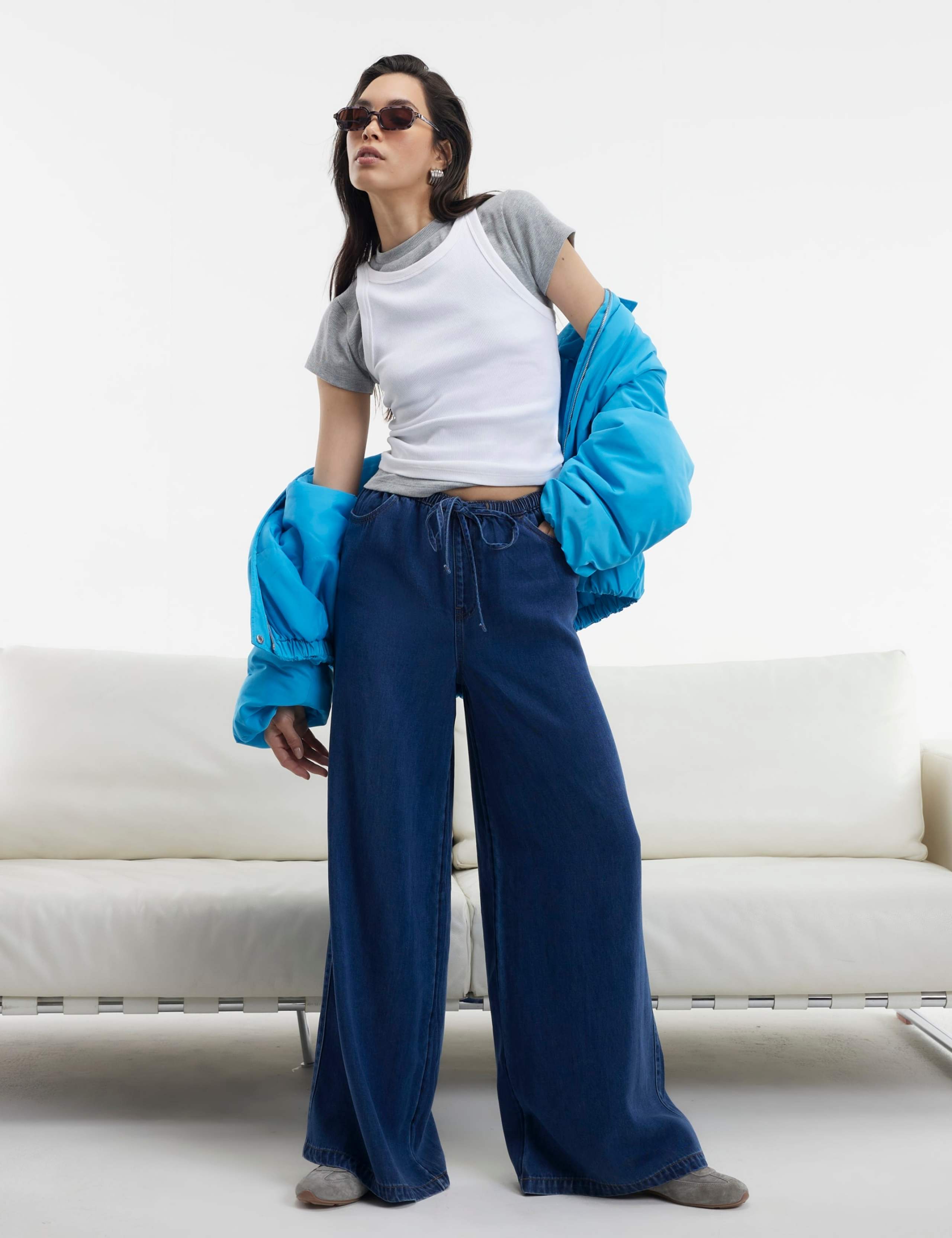 Pure Lyocell Wide Leg Jeans 1 of 4