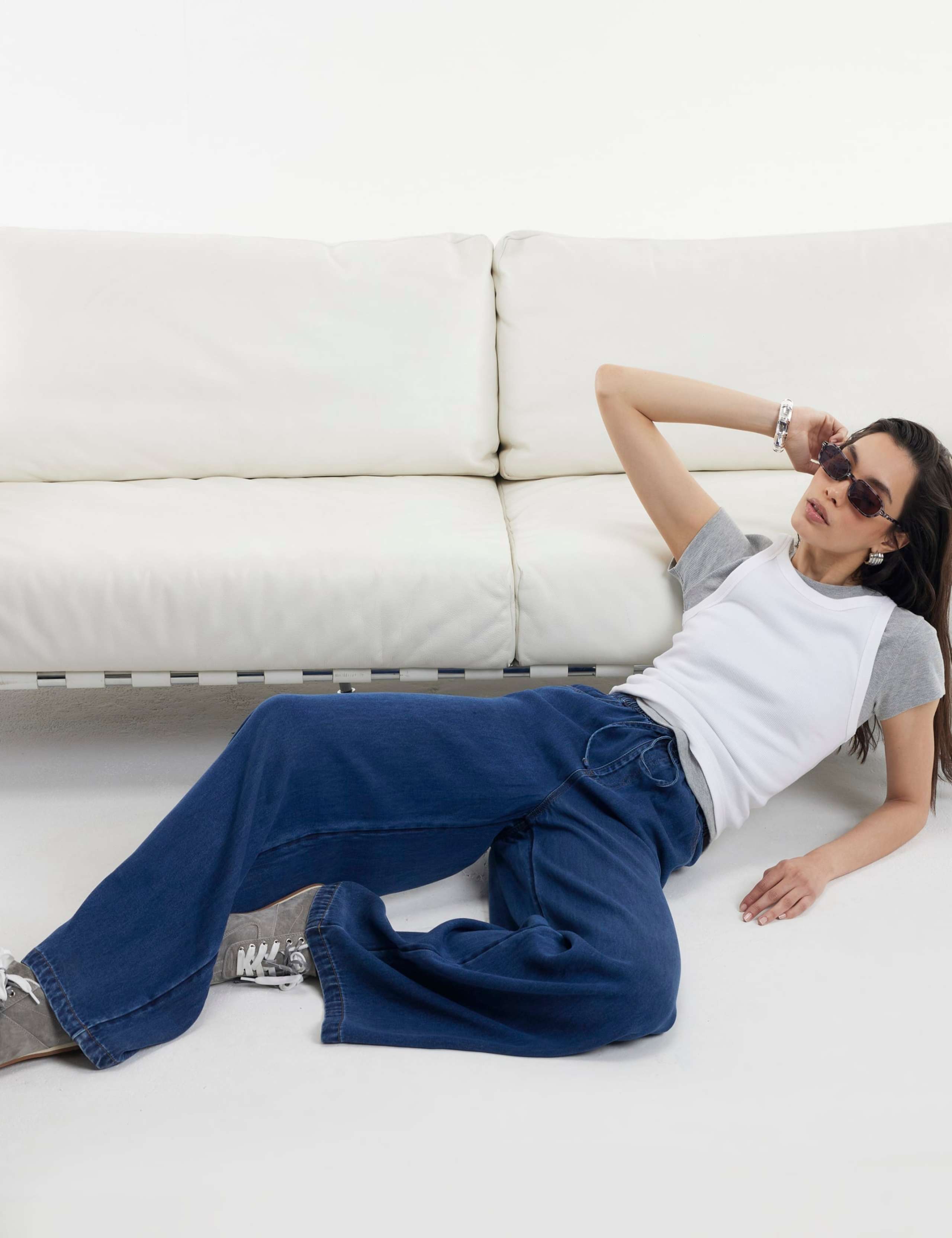 Pure Lyocell Wide Leg Jeans 3 of 4