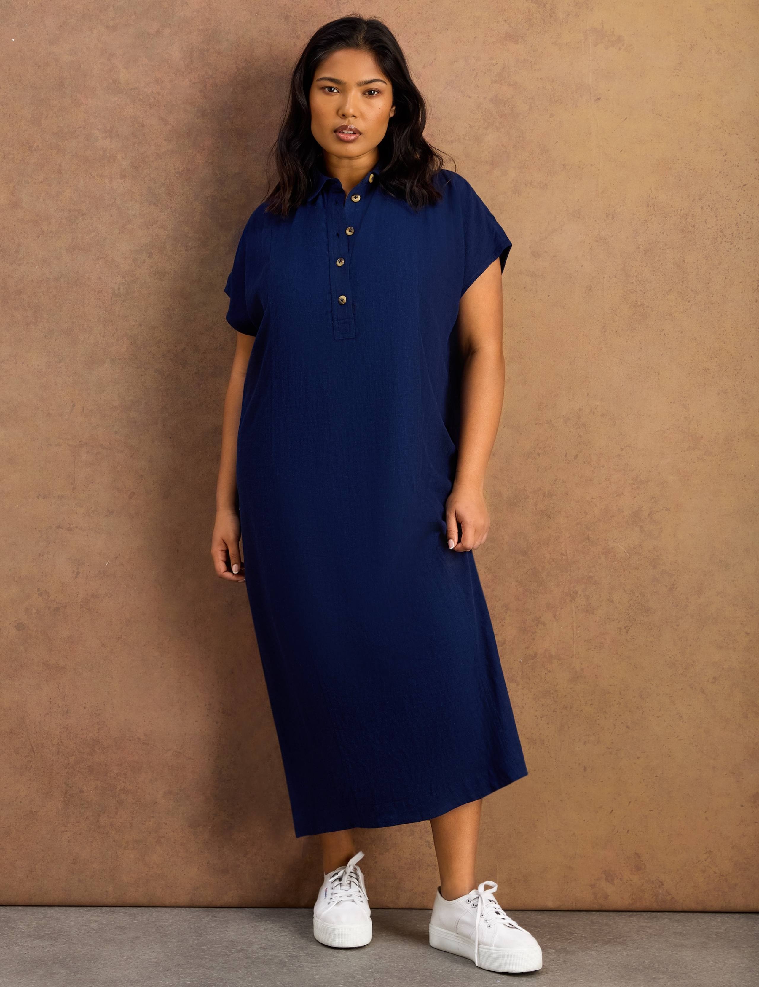 Linen Blend Midaxi Shirt Dress 10 of 10