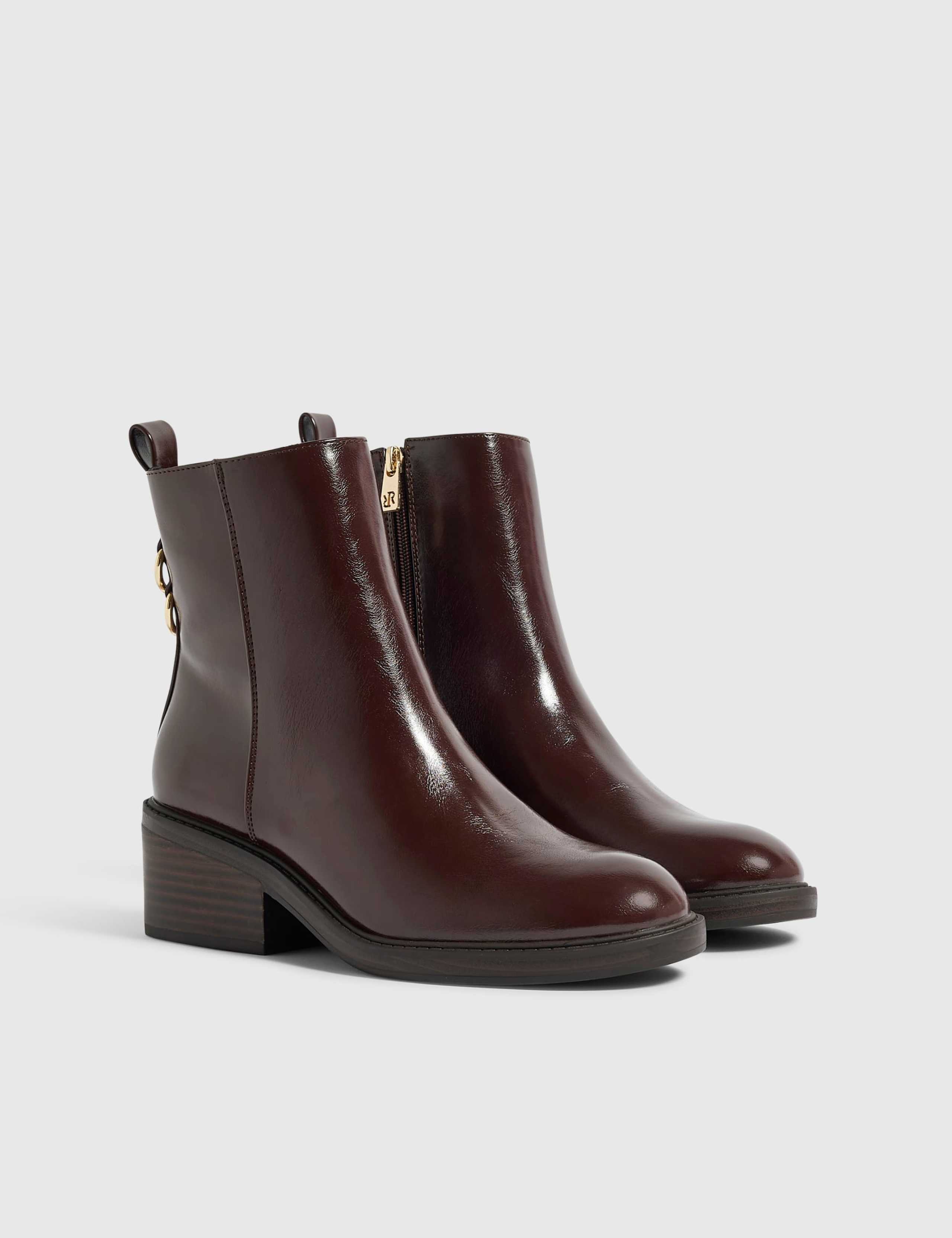 Block Heel Round Toe Ankle Boots 2 of 5