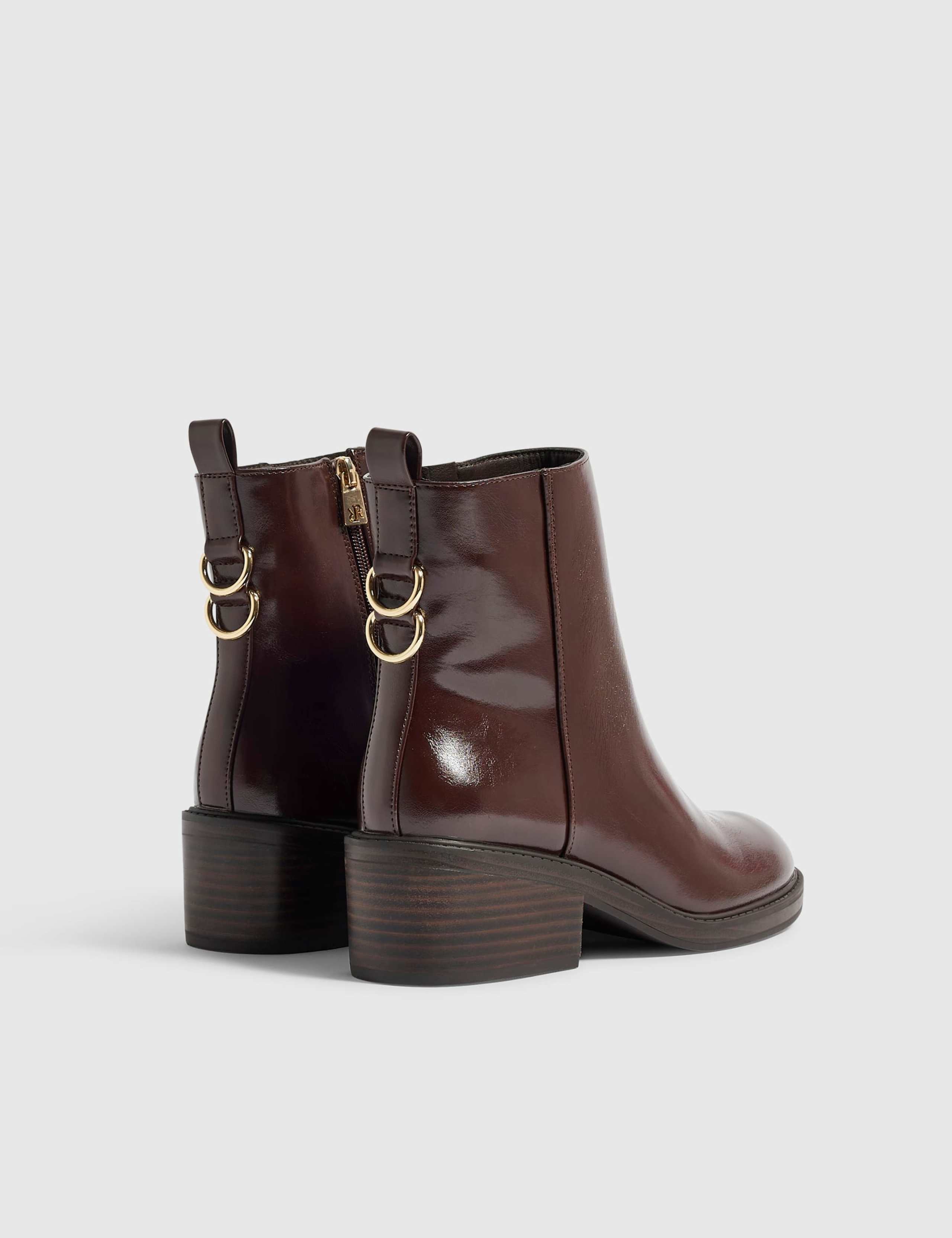 Block Heel Round Toe Ankle Boots 3 of 5