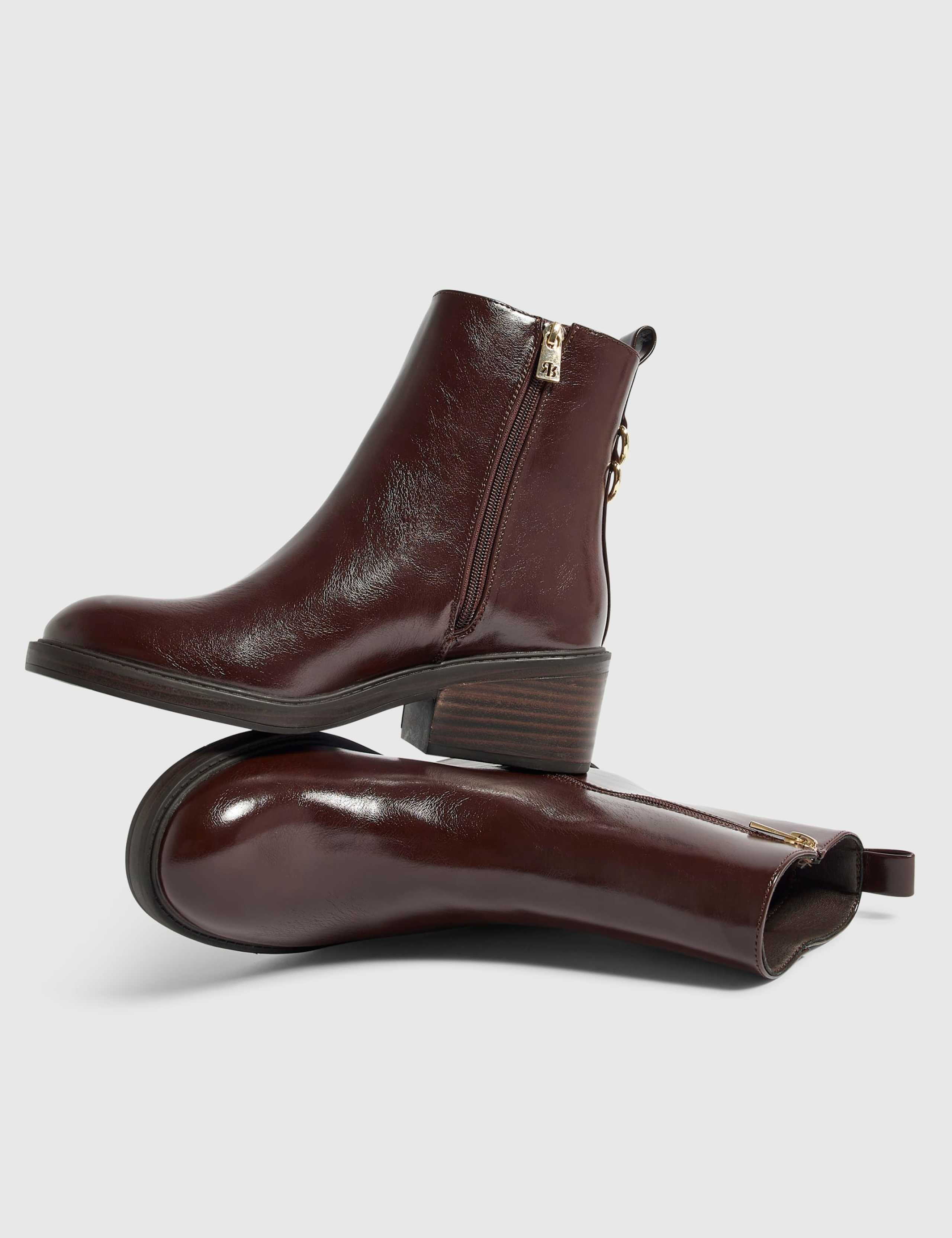 Block Heel Round Toe Ankle Boots 4 of 5