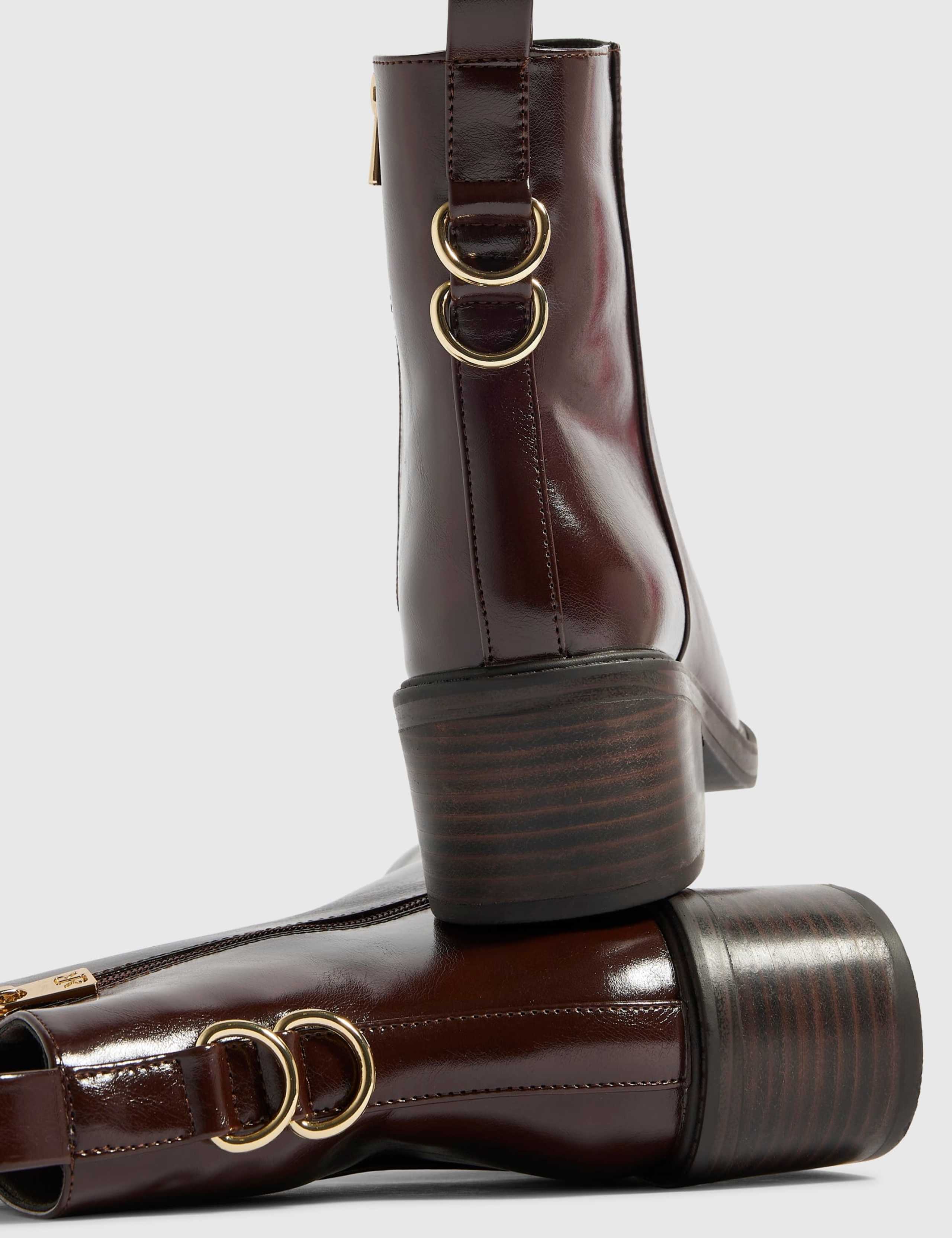 Block Heel Round Toe Ankle Boots 5 of 5