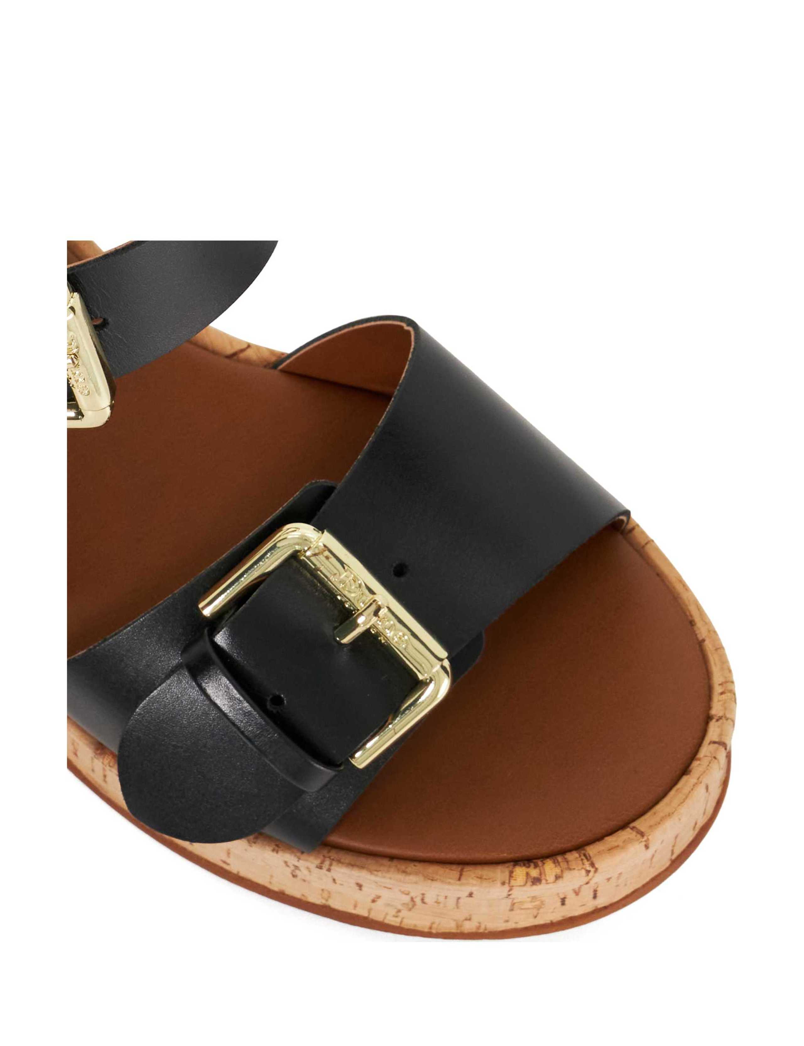 Leather Ankle Strap Wedge Platform Sandals 4 of 5