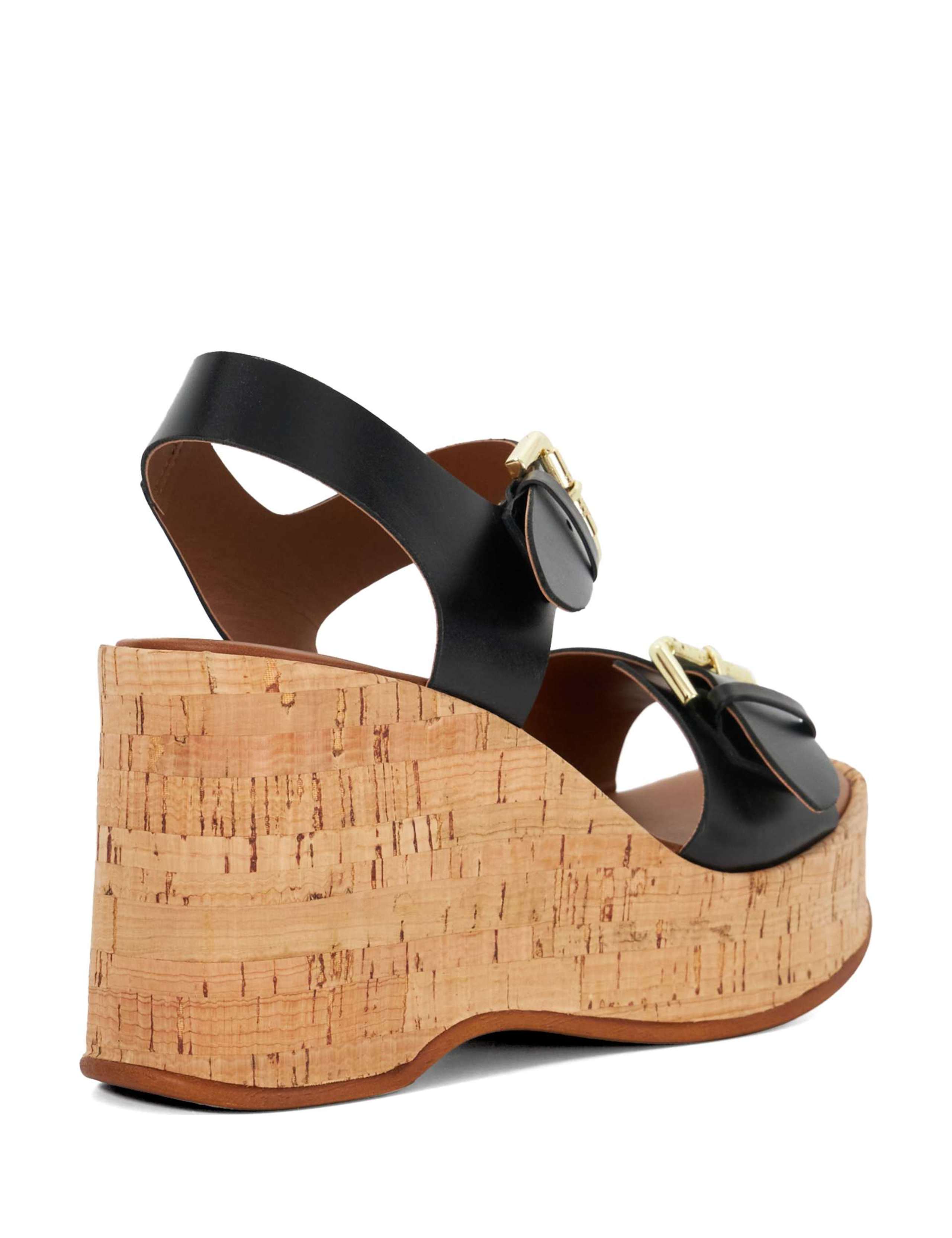 Leather Ankle Strap Wedge Platform Sandals 5 of 5