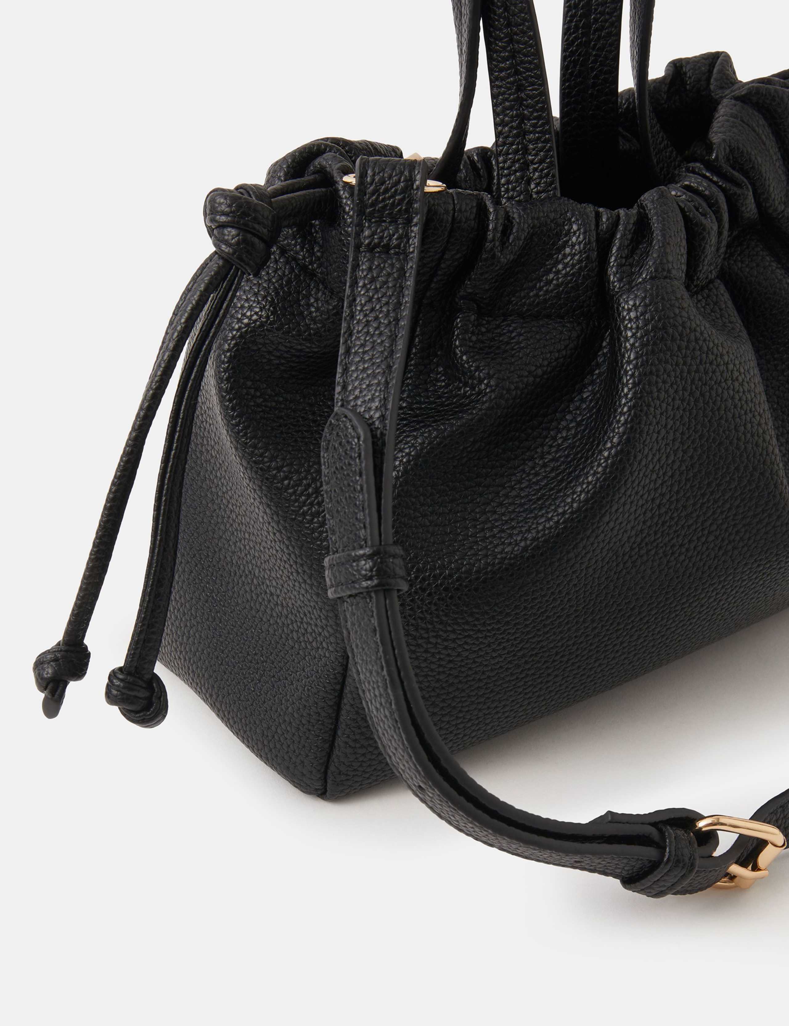 Faux Leather Drawstring Cross Body Bag 3 of 4