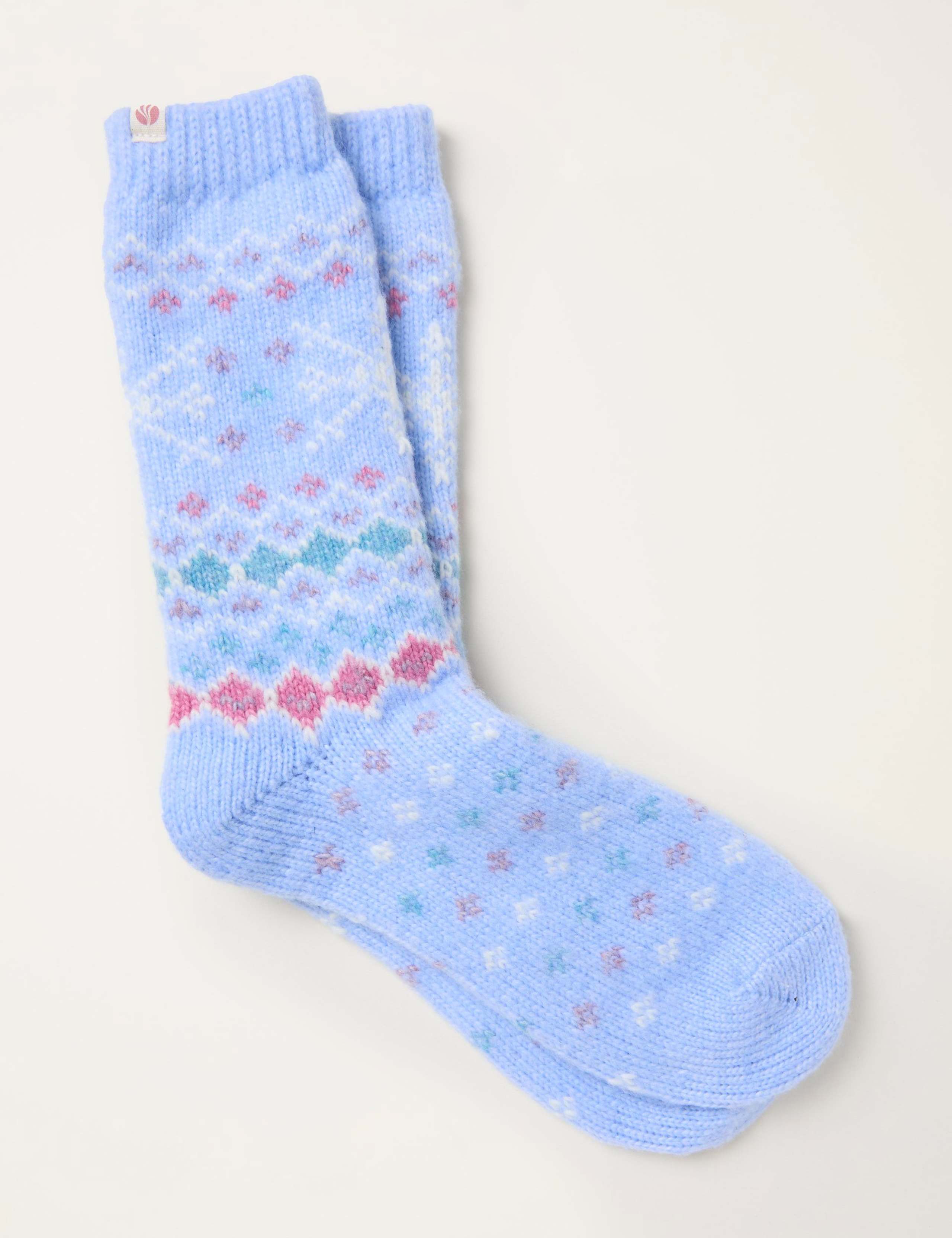 Supersoft Fair Isle Fluffy Socks 1 of 2