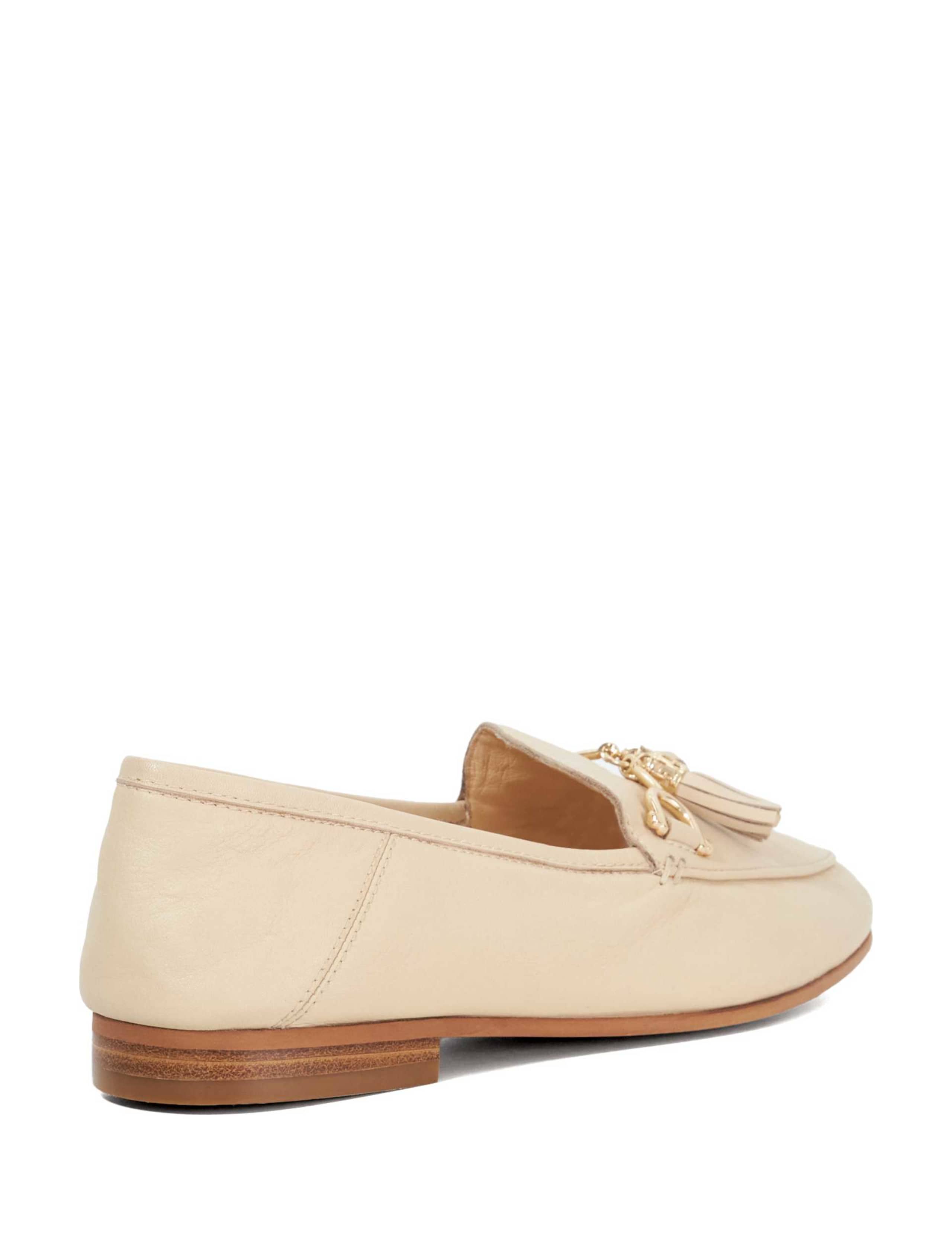 Leather Tassel Slip On Flat Loafers 4 of 5