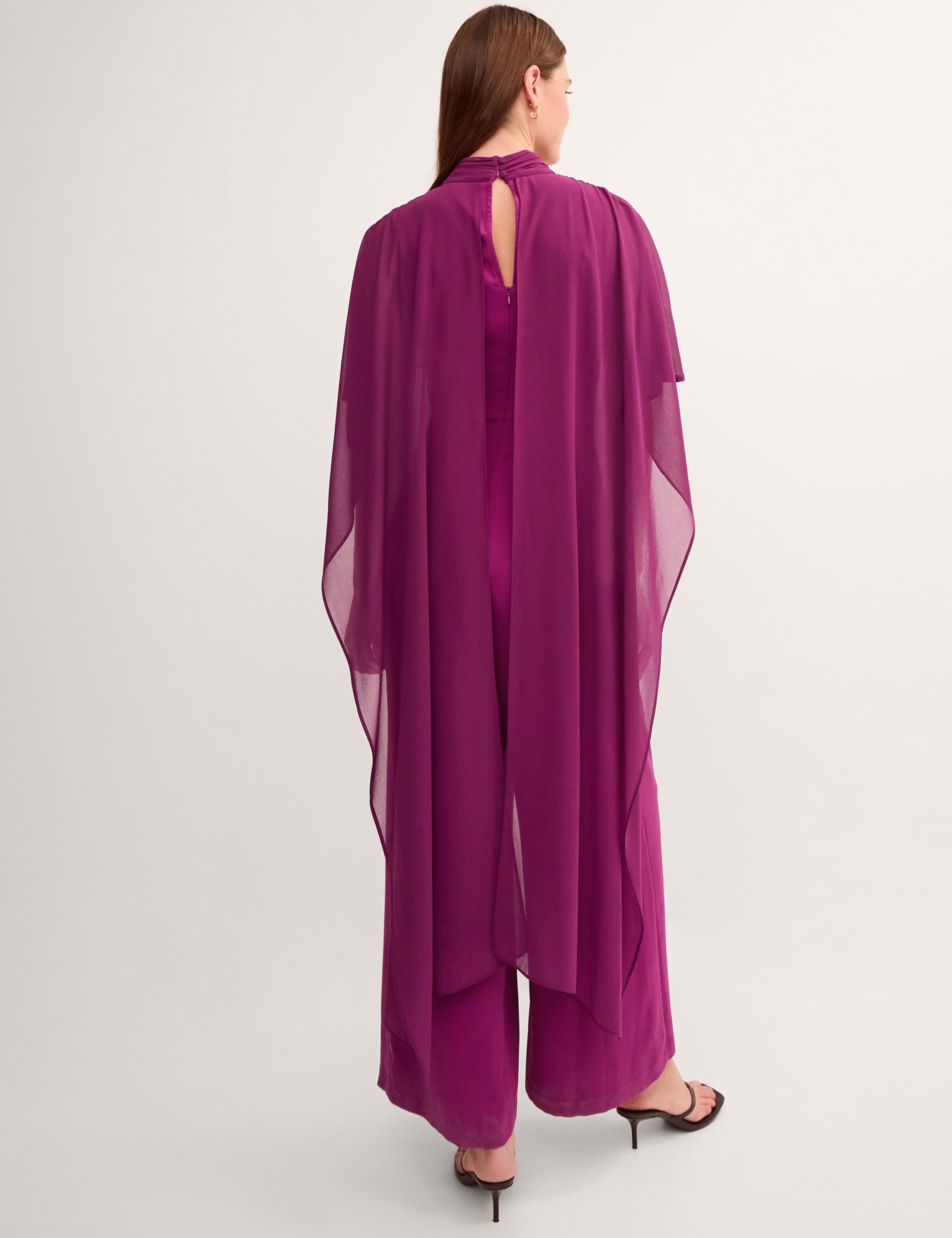 High Neck Cape Detail Waisted Jumpsuit 3 of 5