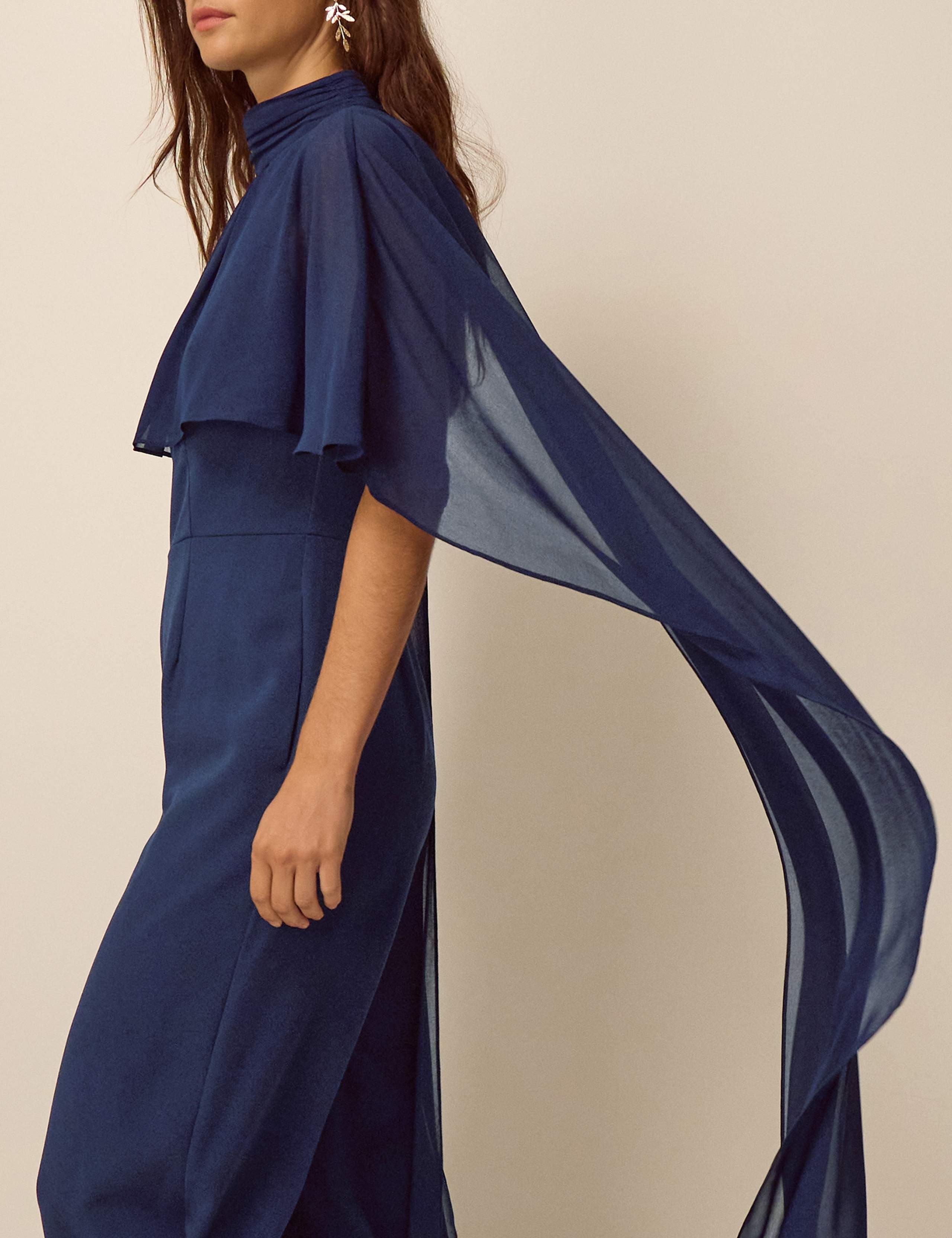 High Neck Cape Detail Waisted Jumpsuit 3 of 4