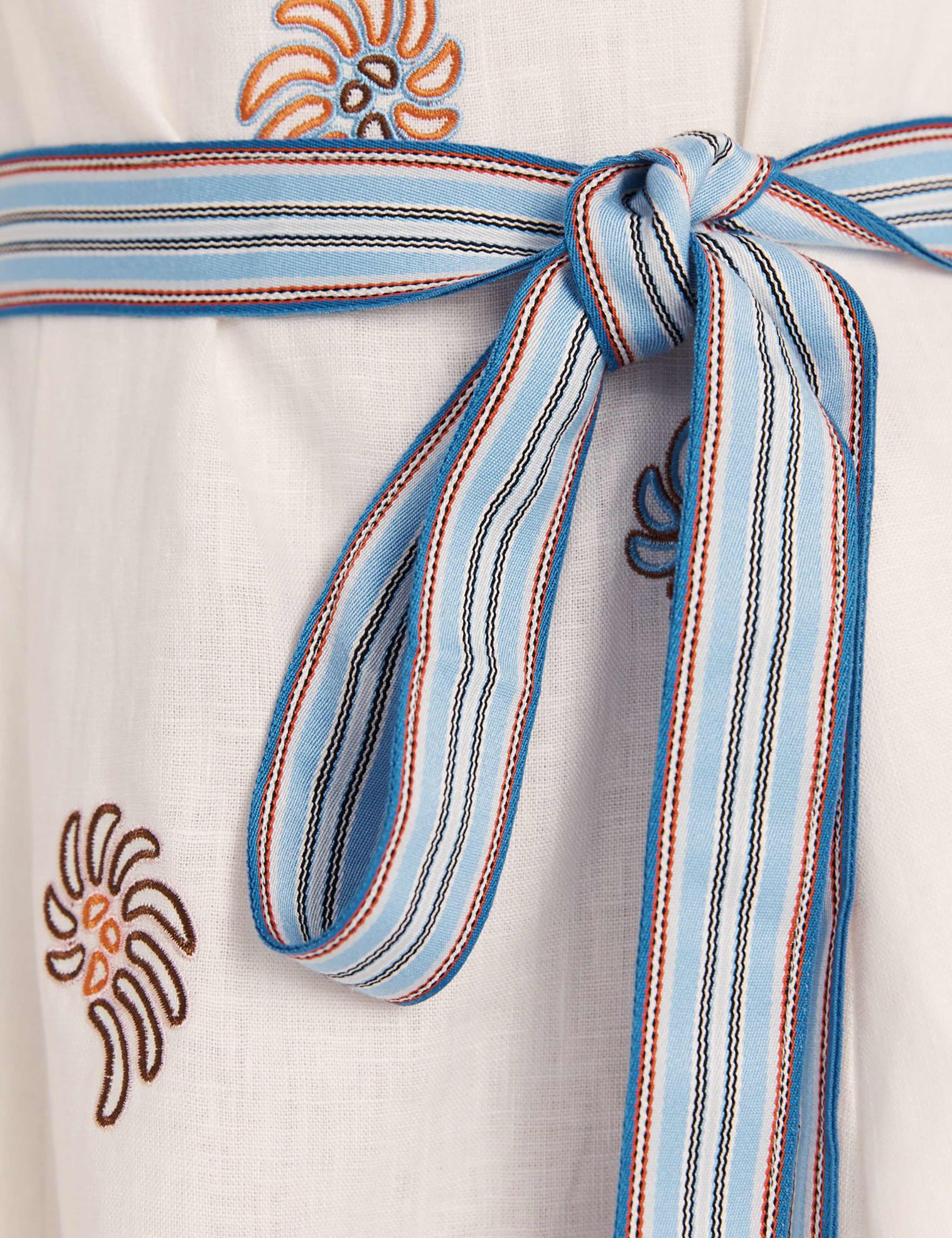 Pure Linen Square Neck Mini Smock Dress 8 of 8