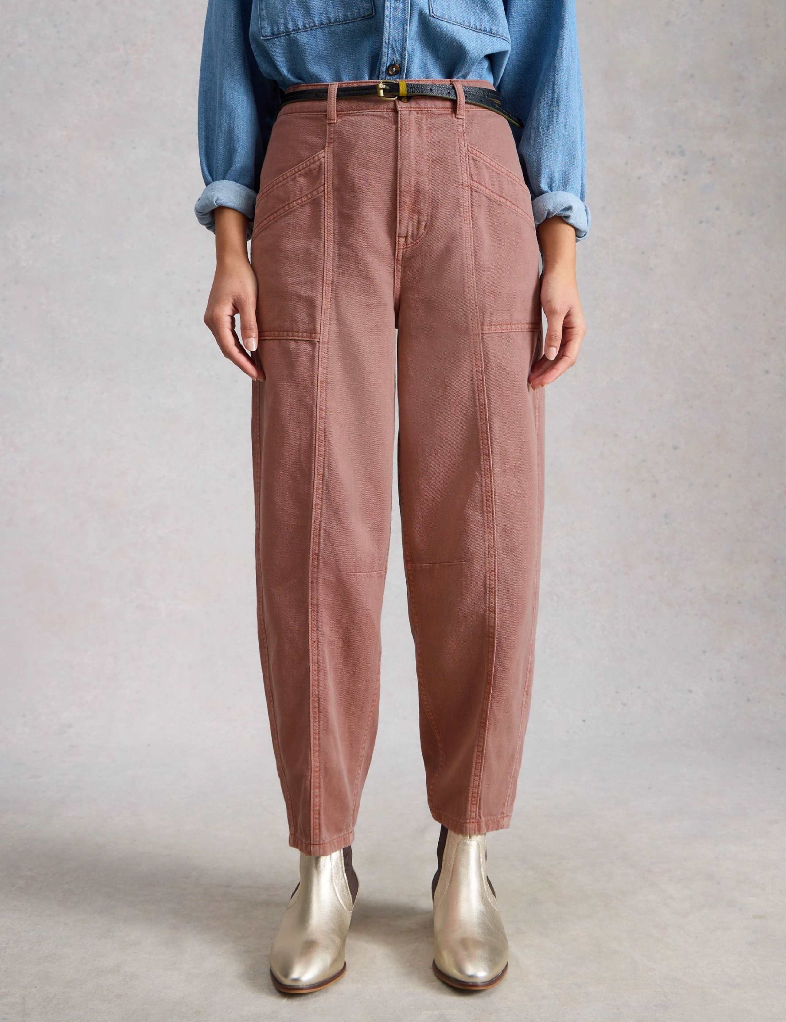 Pure Cotton Barrel Leg Trousers 4 of 6