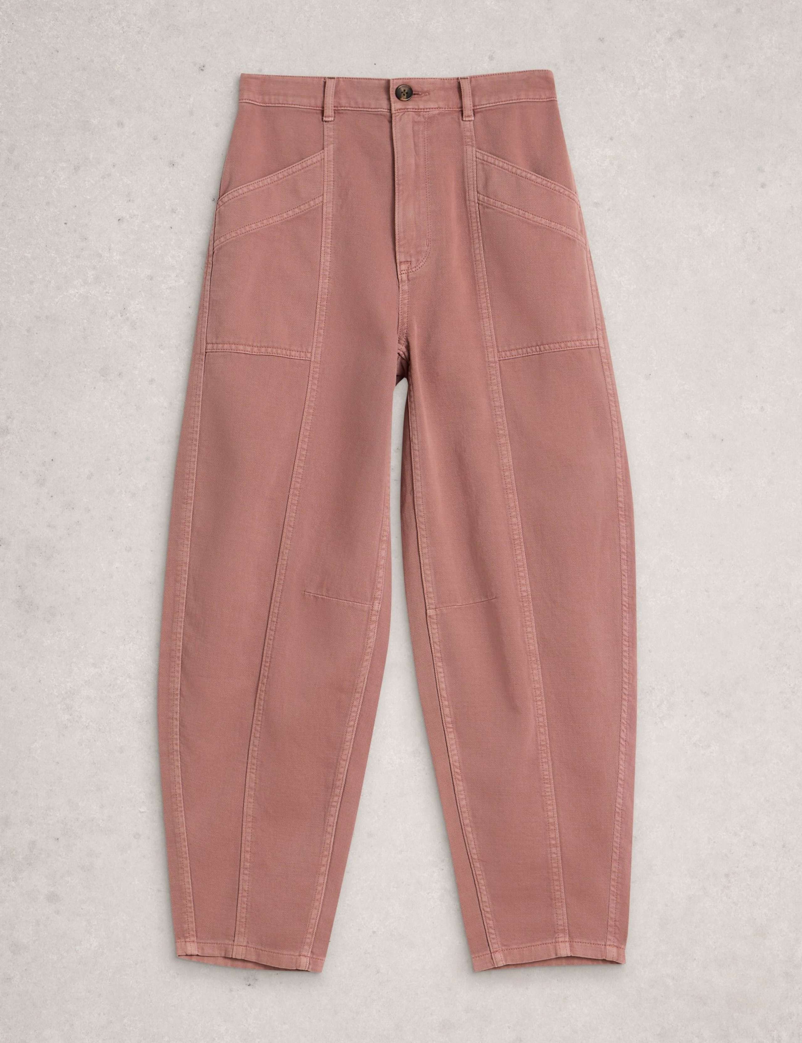 Pure Cotton Barrel Leg Trousers 2 of 6