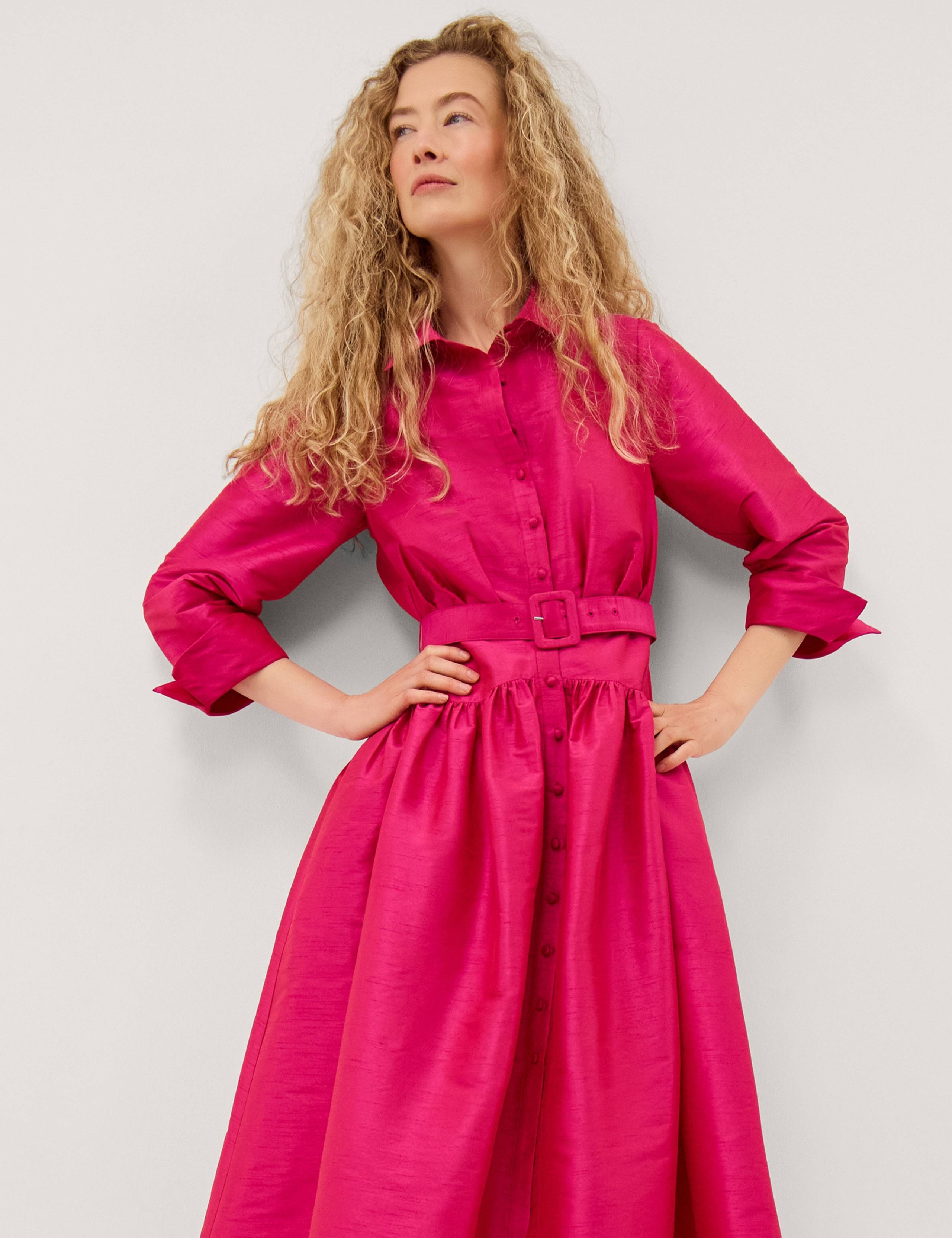 Belted Midi Shirt Dress 2 of 4