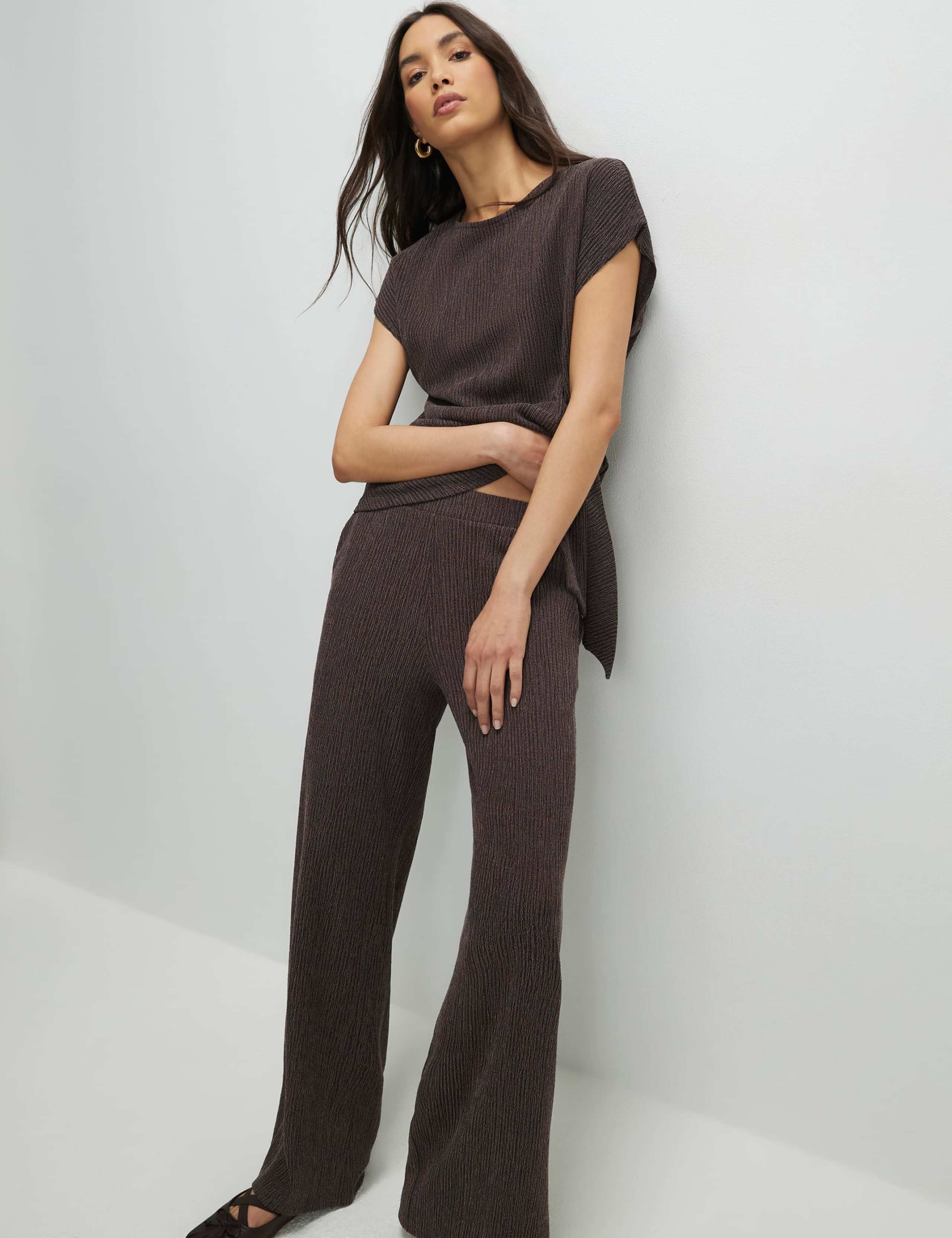 Textured Wide Leg Trousers 4 of 4