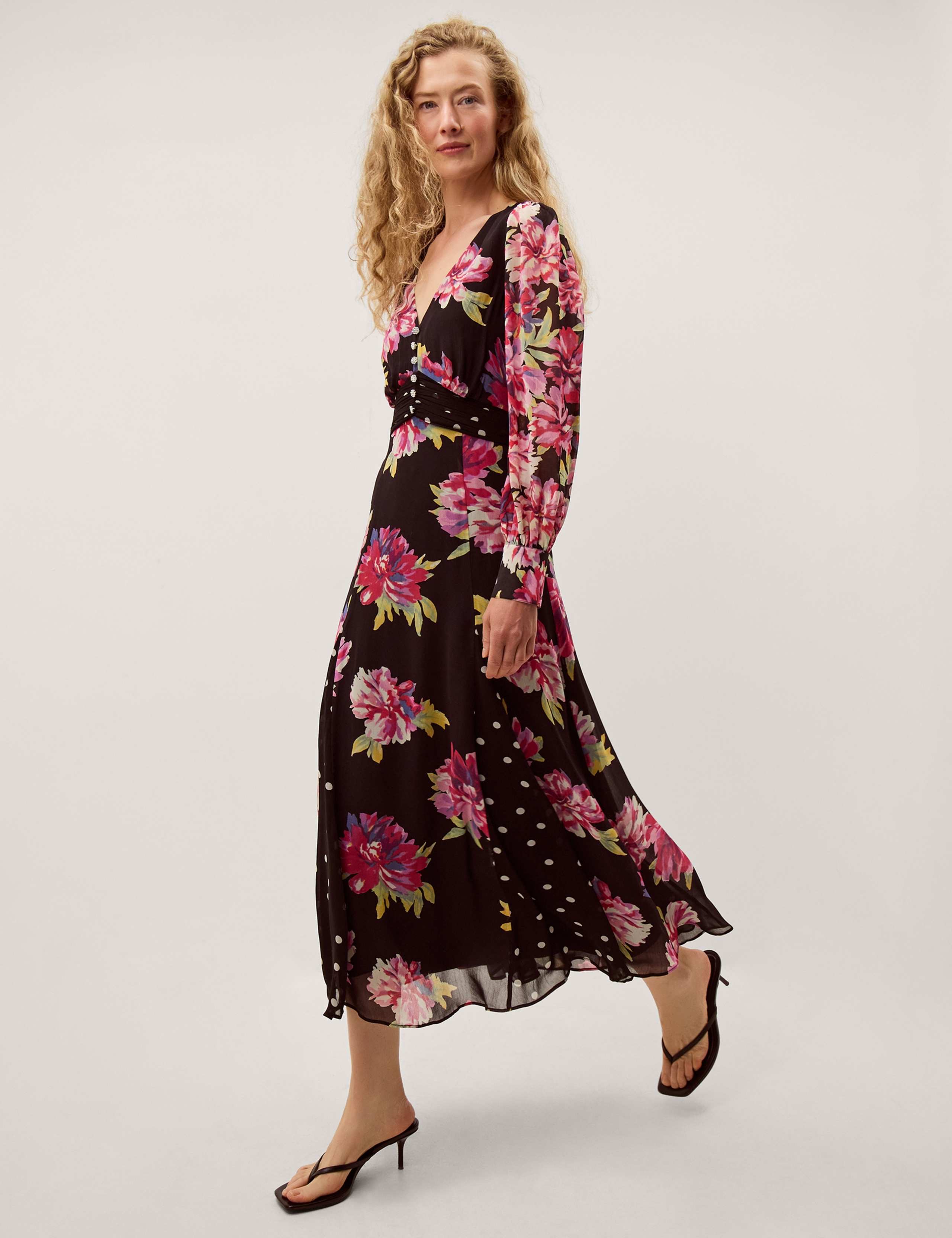 Floral V-Neck Maxi Tea Dress 1 of 4
