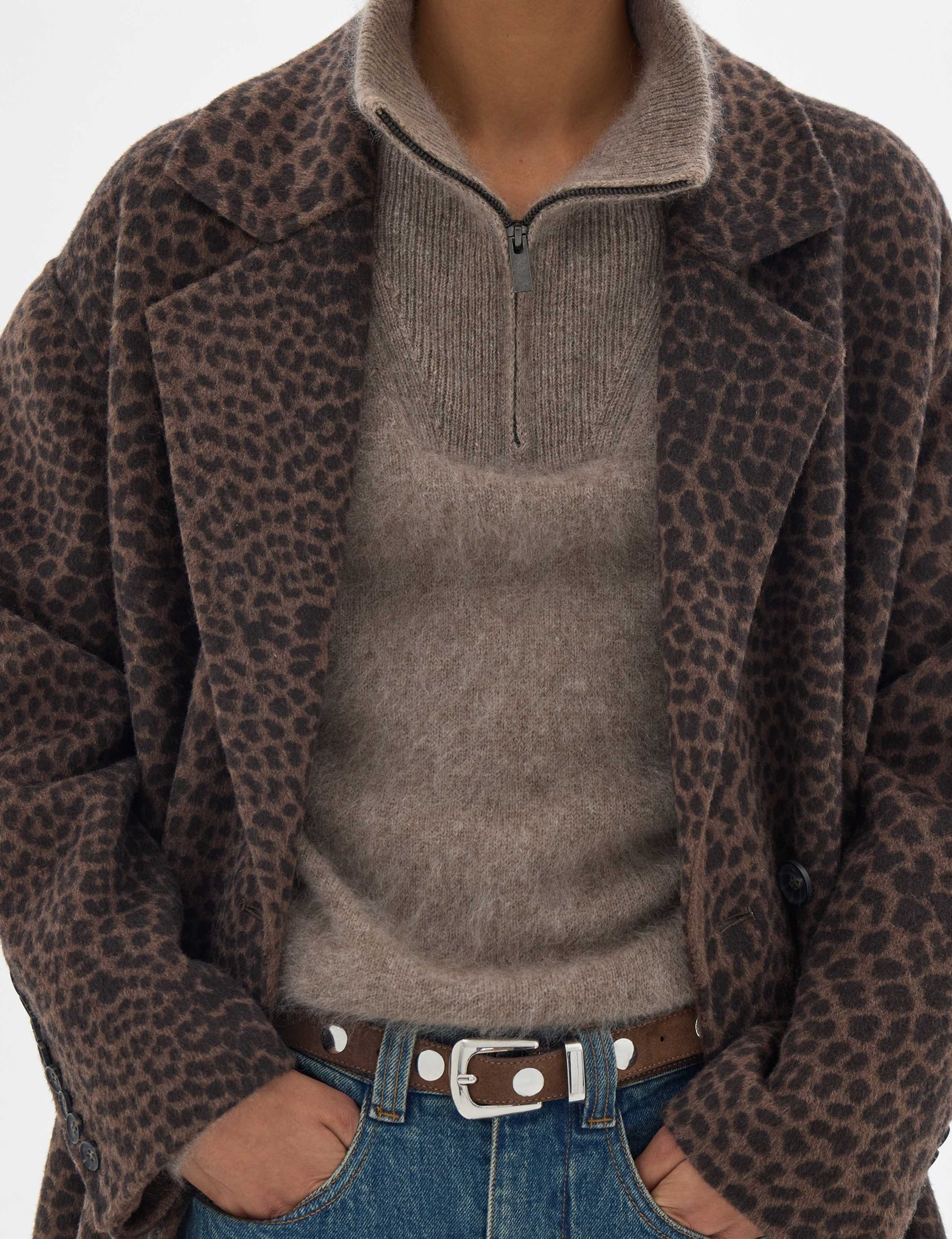 Pure Wool Leopard Print Overcoat 6 of 8