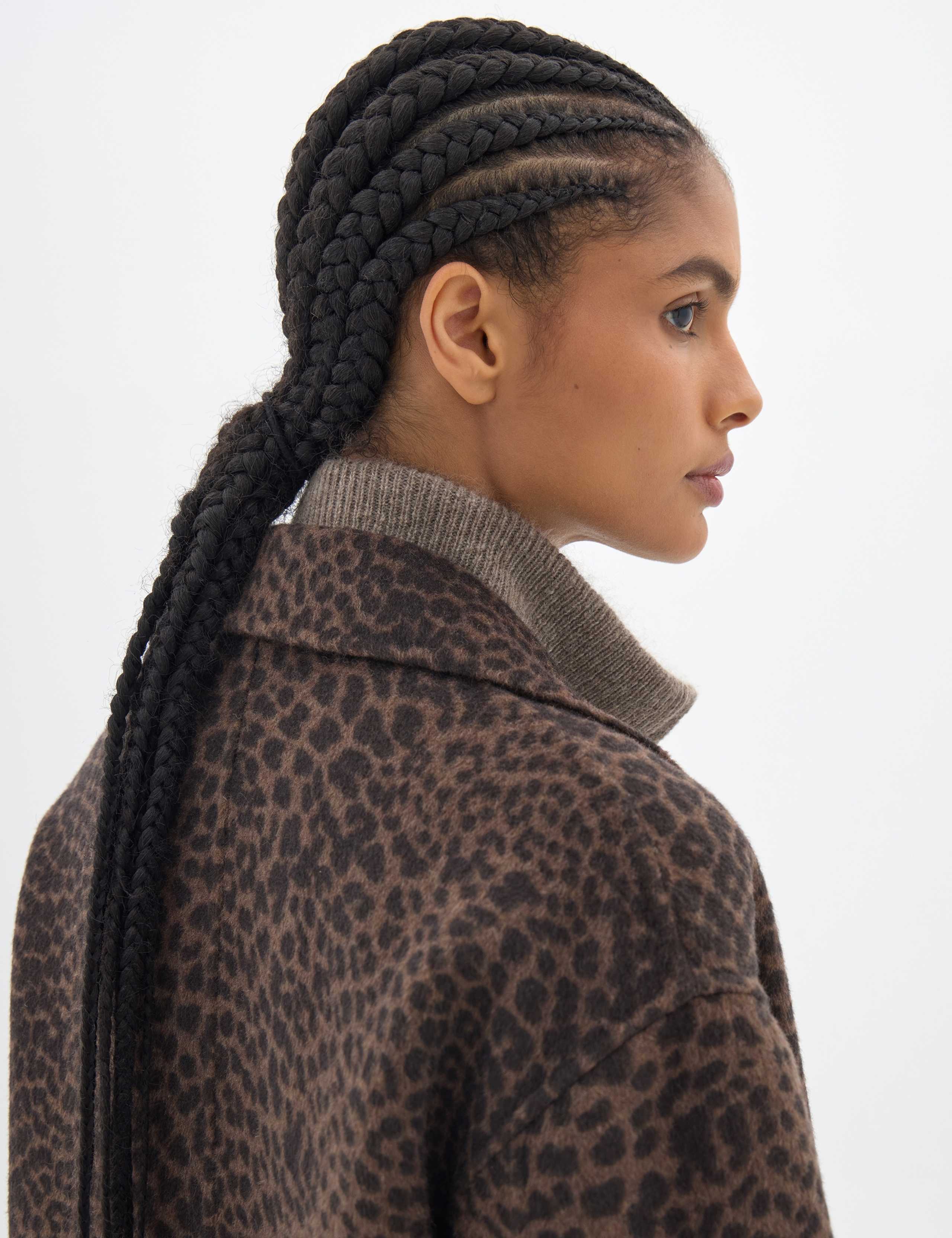 Pure Wool Leopard Print Overcoat 8 of 8