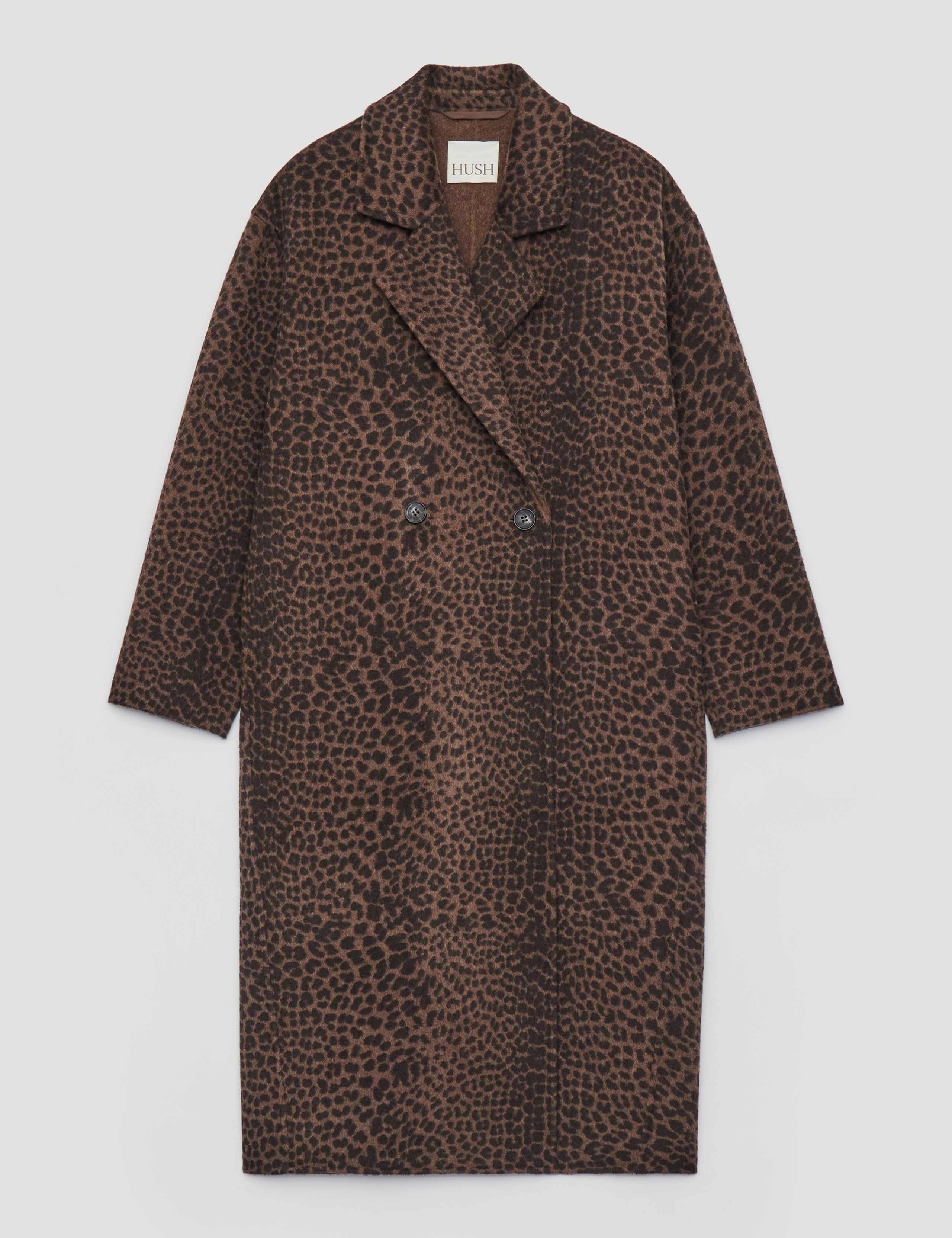 Pure Wool Leopard Print Overcoat 2 of 8