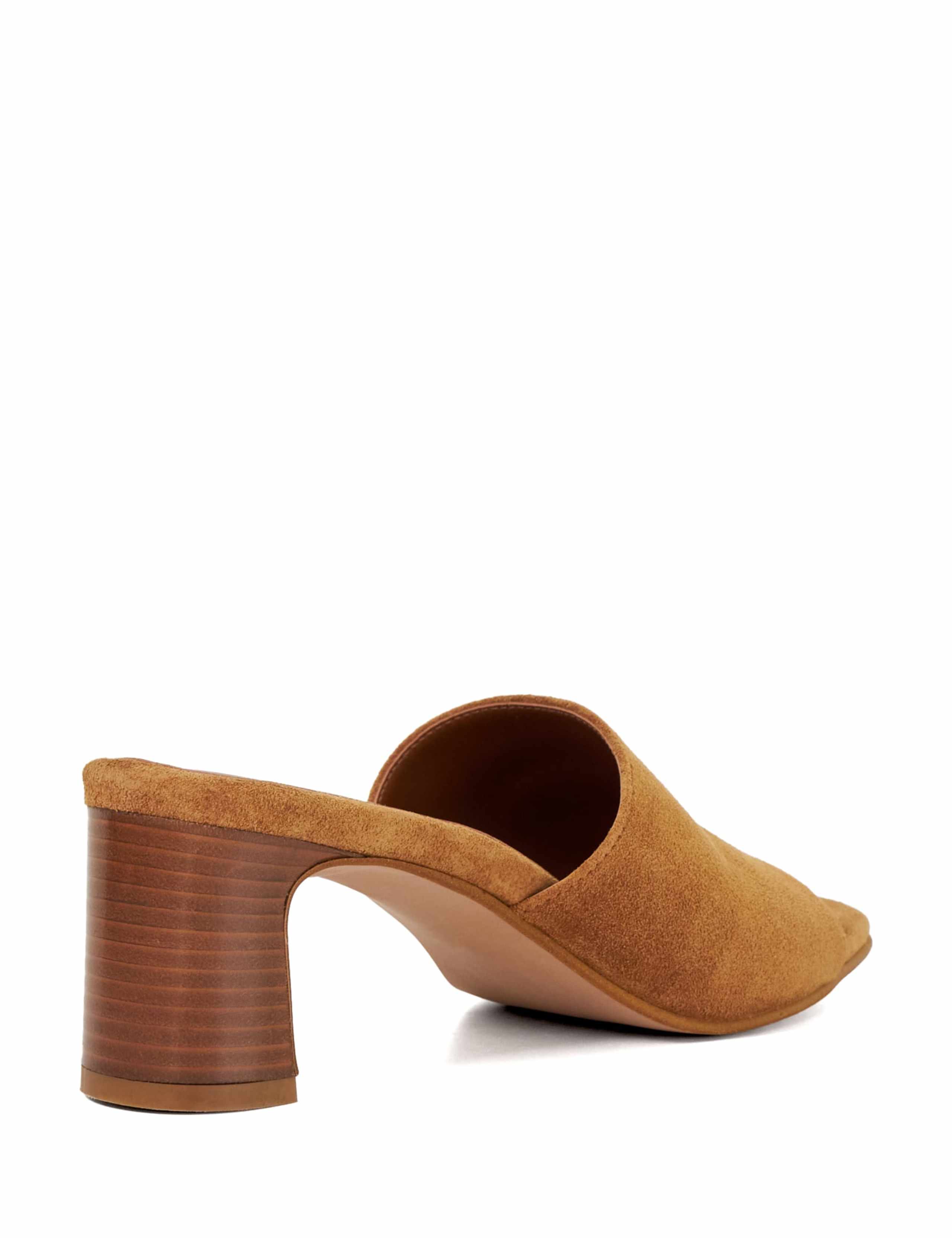 Suede Block Heel Mules 4 of 5