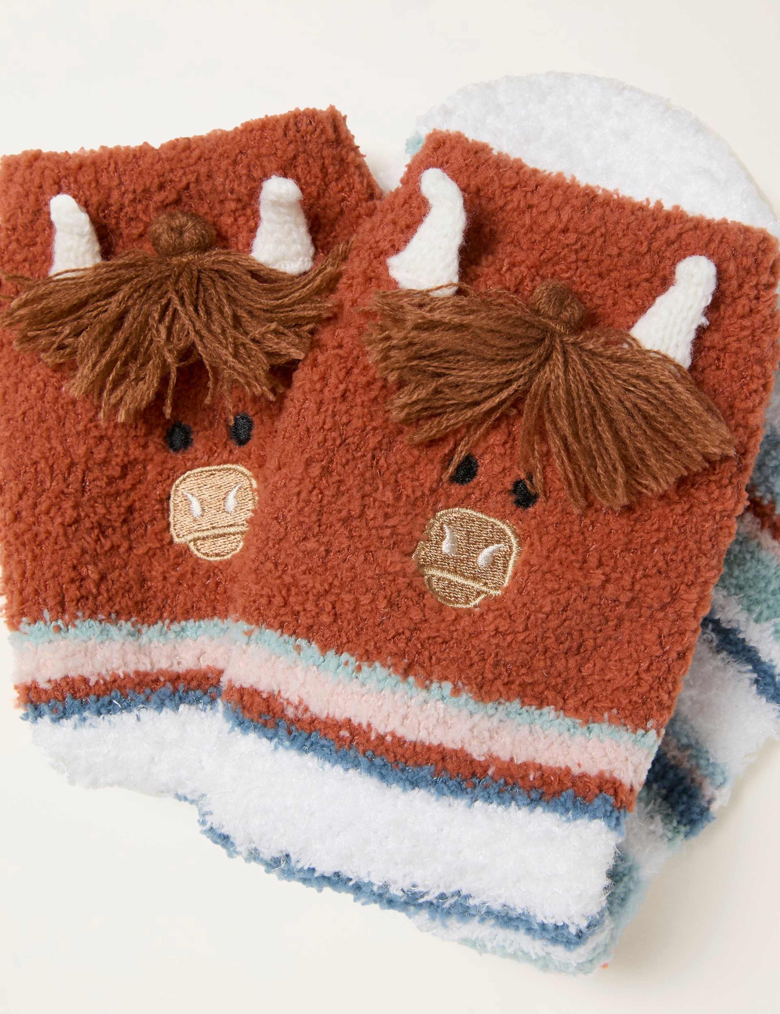 Fluffy Highland Cow Socks in a Box 2 of 3