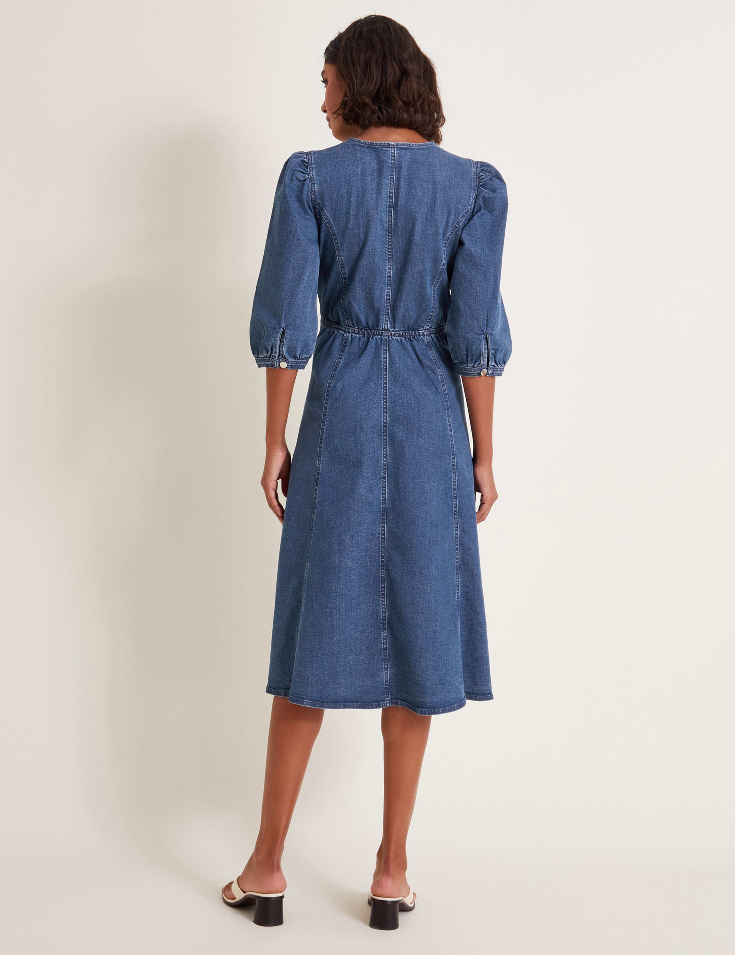 Cotton Rich Embroidered Skater Dress 4 of 5