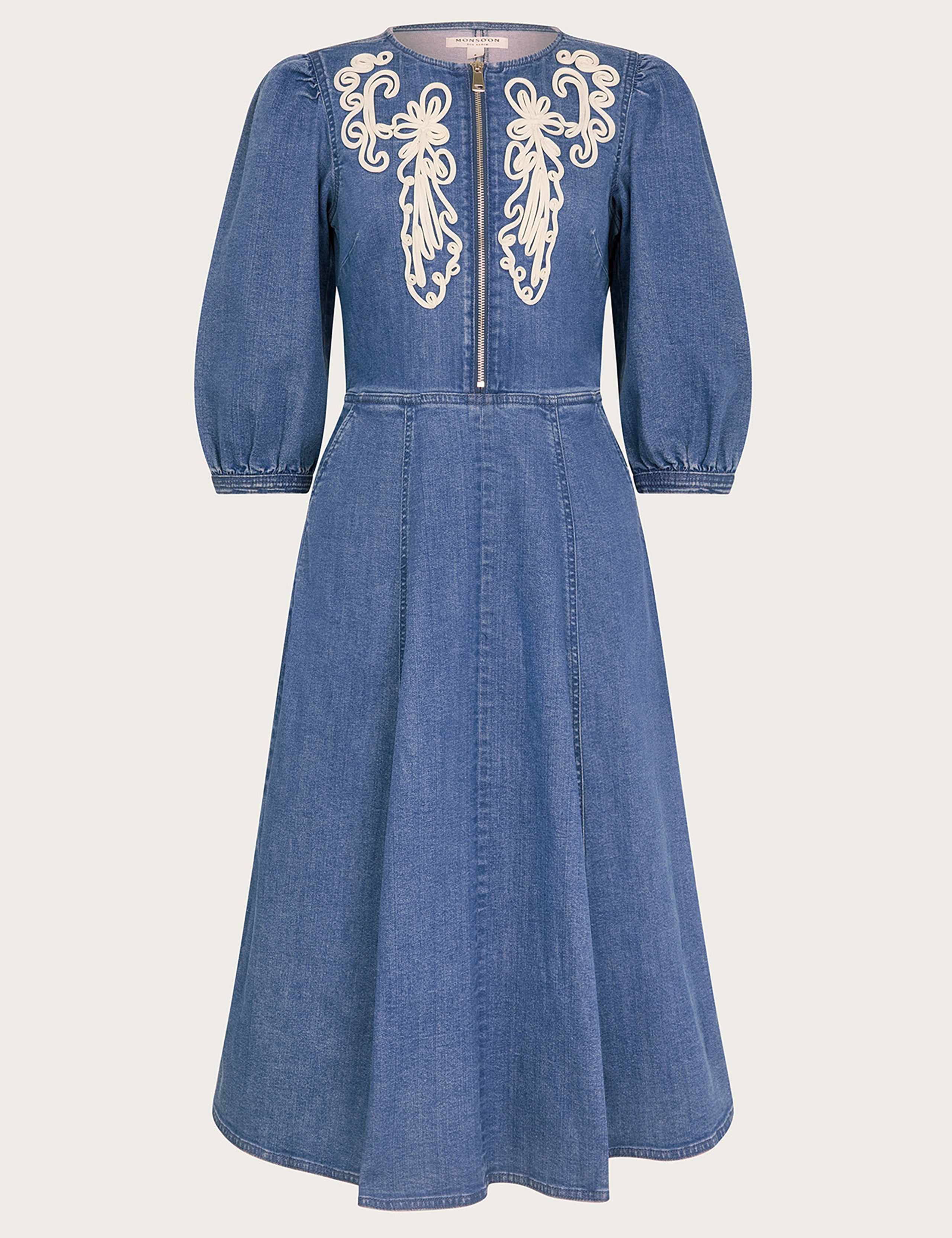 Cotton Rich Embroidered Skater Dress 2 of 5