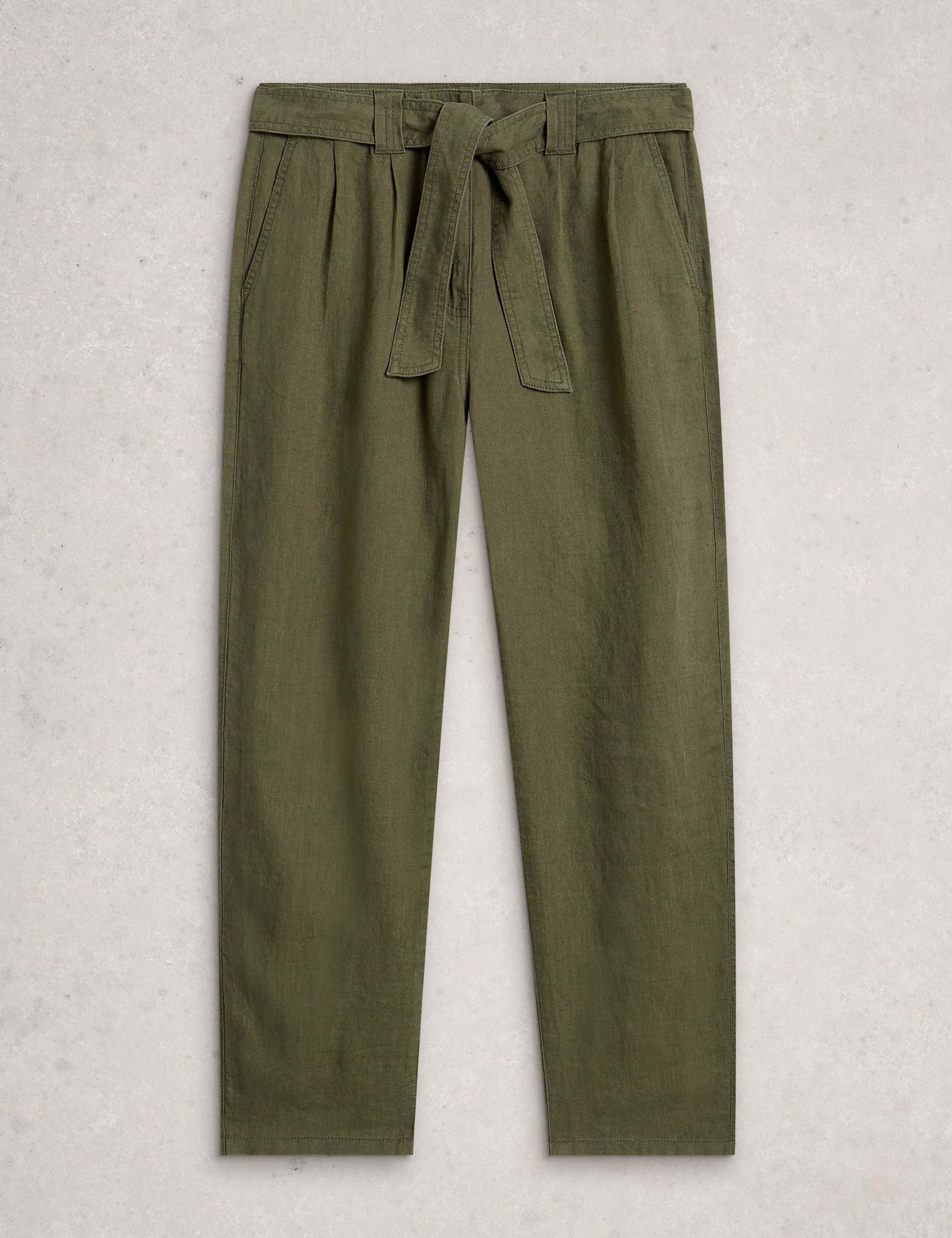 Pure Linen Tapered Ankle Grazer Trousers 2 of 6