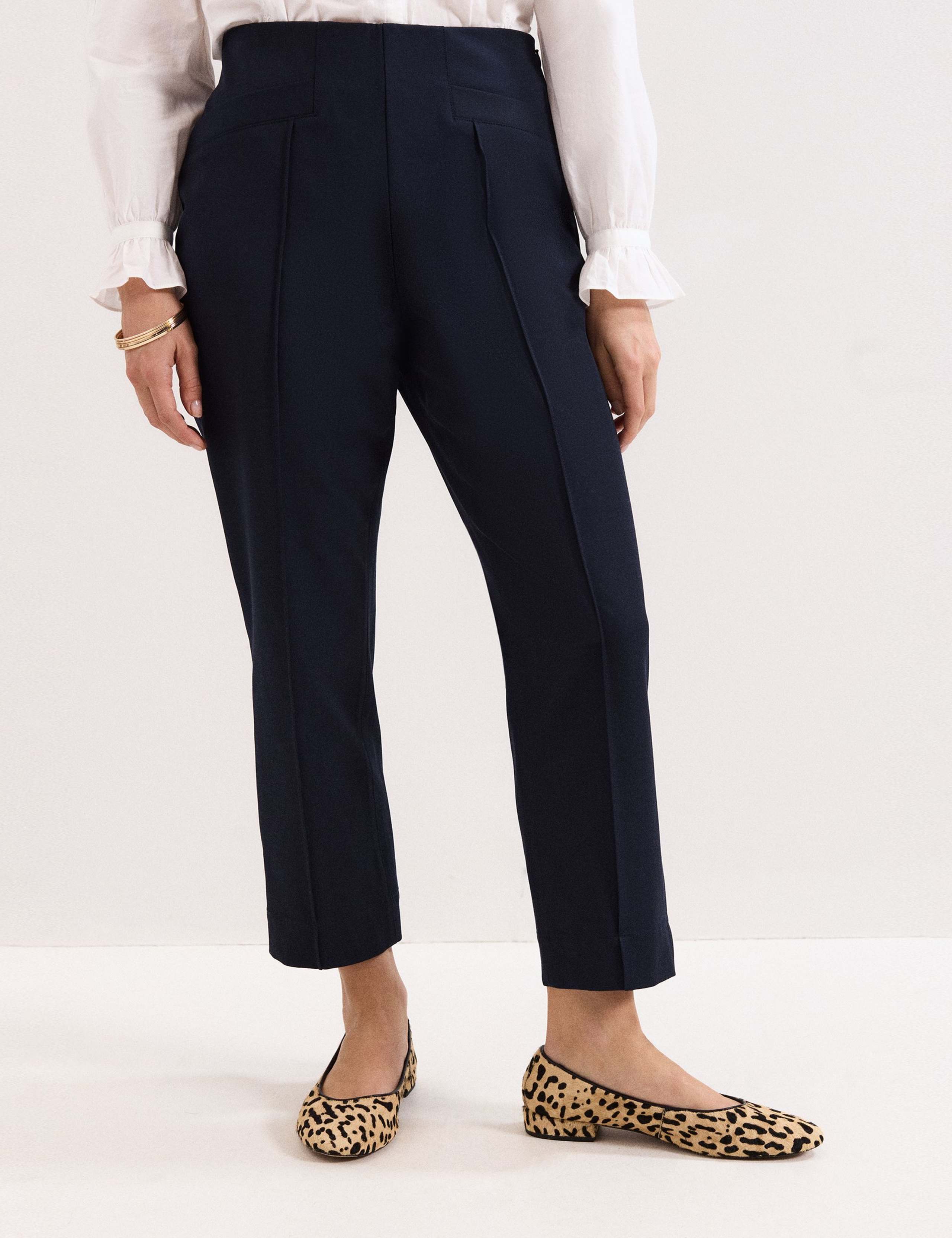 Cotton Blend Slim Fit Cropped Trousers 3 of 7