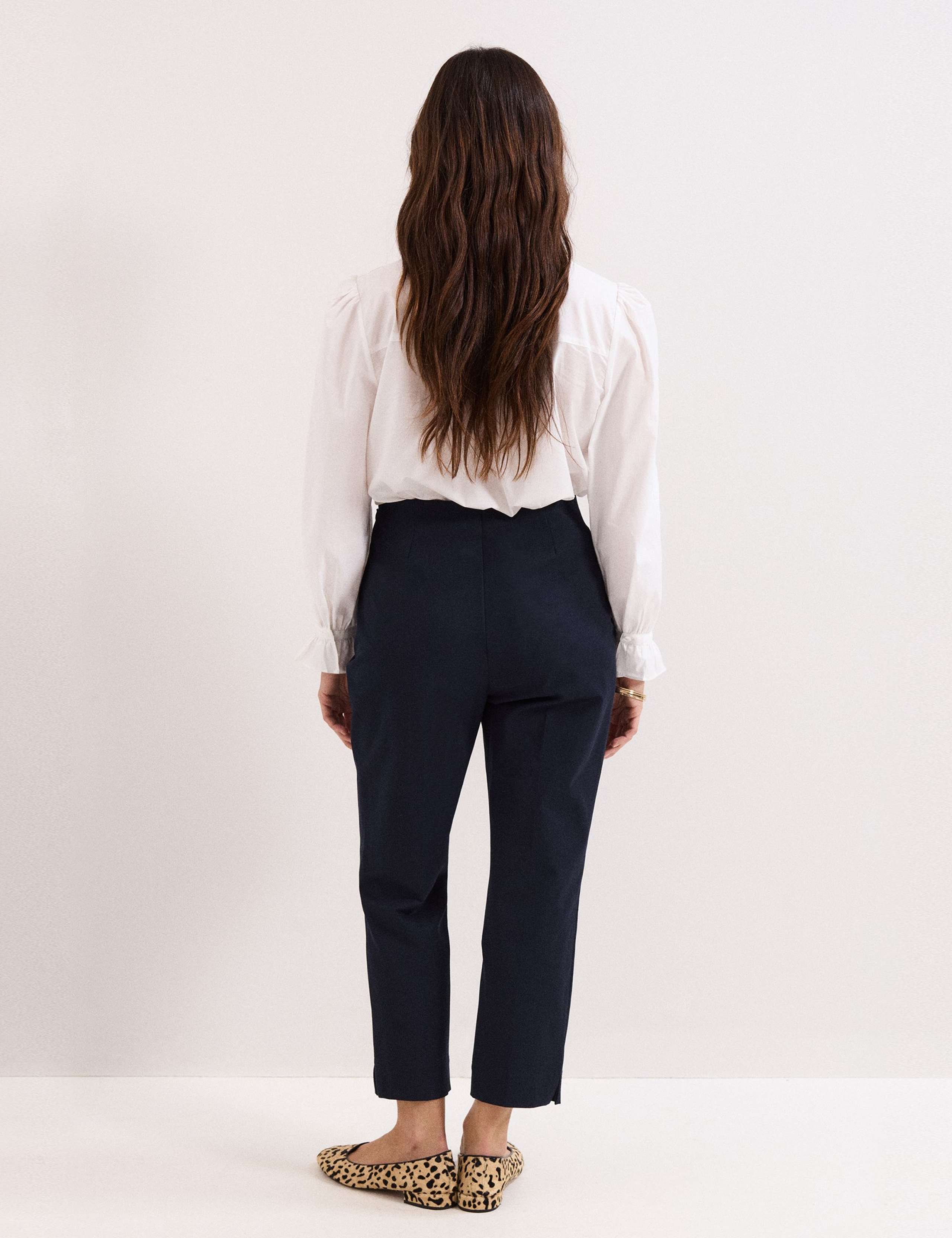 Cotton Blend Slim Fit Cropped Trousers 4 of 7