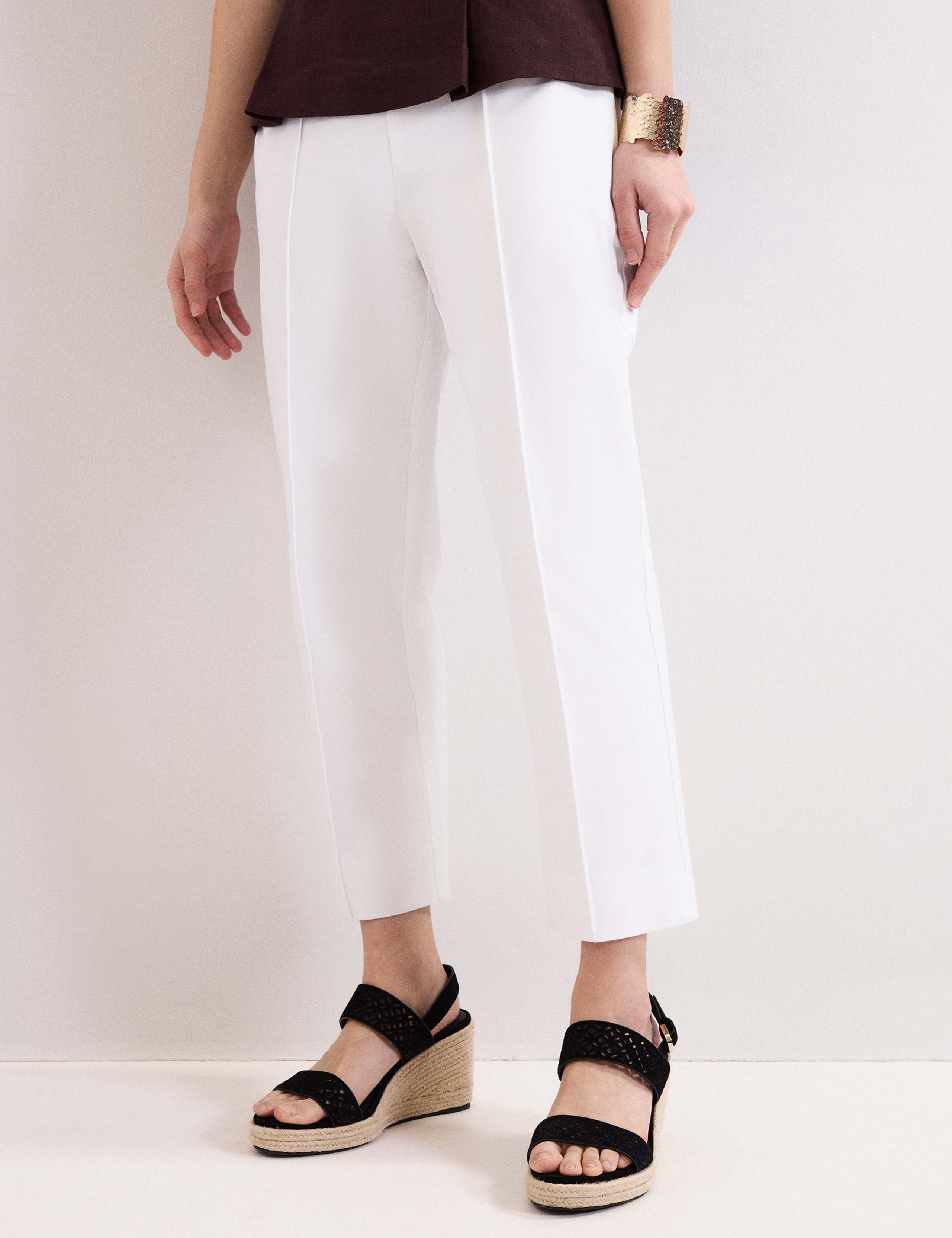 Cotton Blend Slim Fit Cropped Trousers 3 of 6