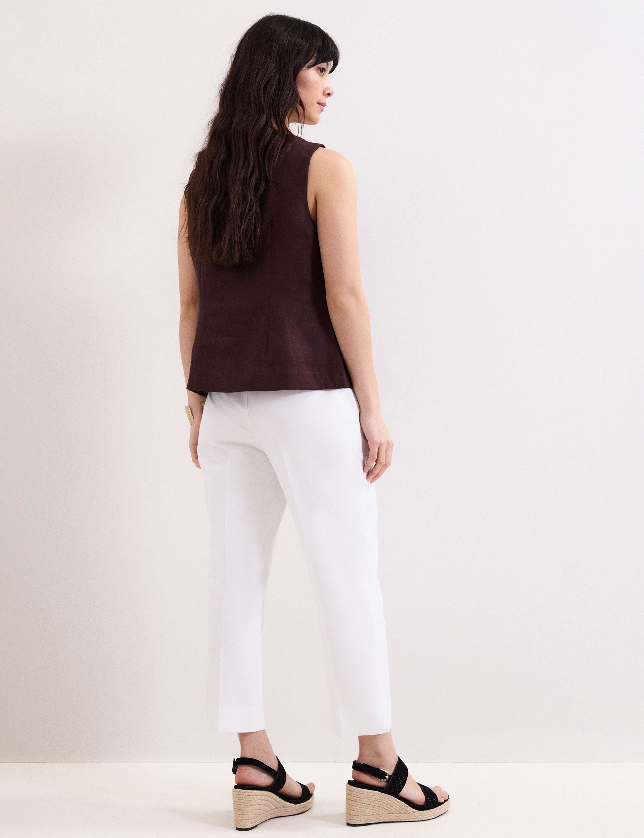 Cotton Blend Slim Fit Cropped Trousers 5 of 6